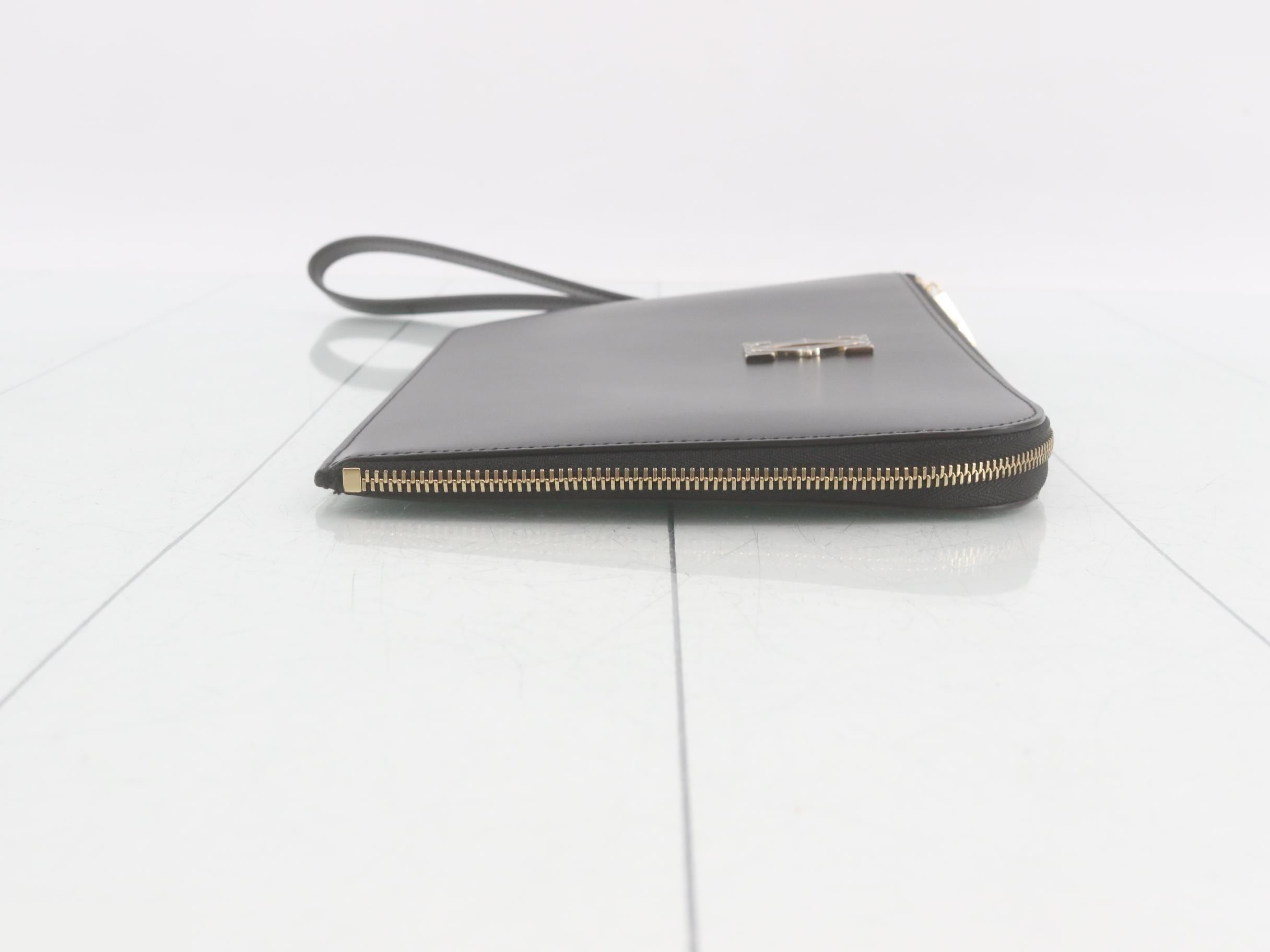Double C Clutch Bag, Leather, Black — view 3