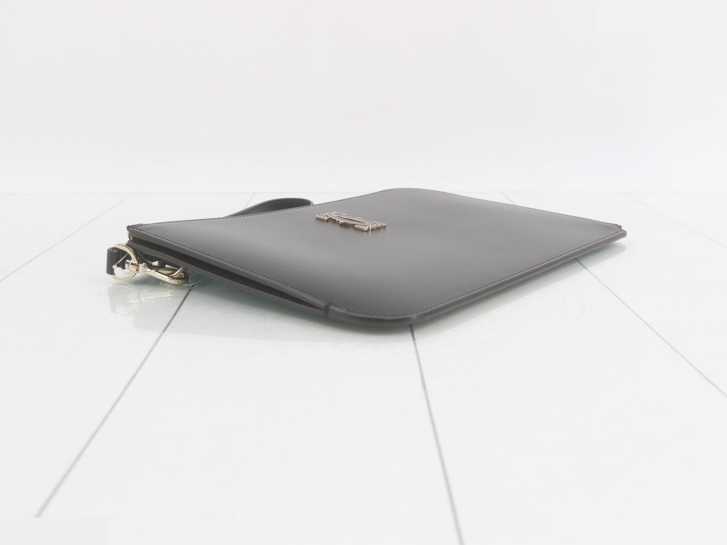 Double C Clutch Bag, Leather, Black — view 5