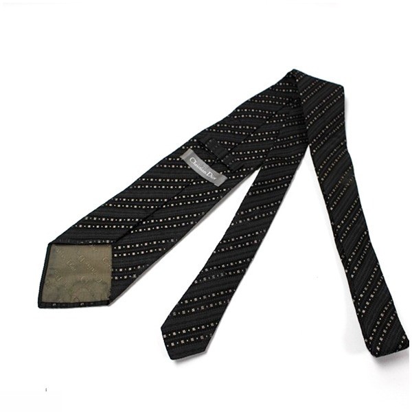 silk tie, black x gray — view 2