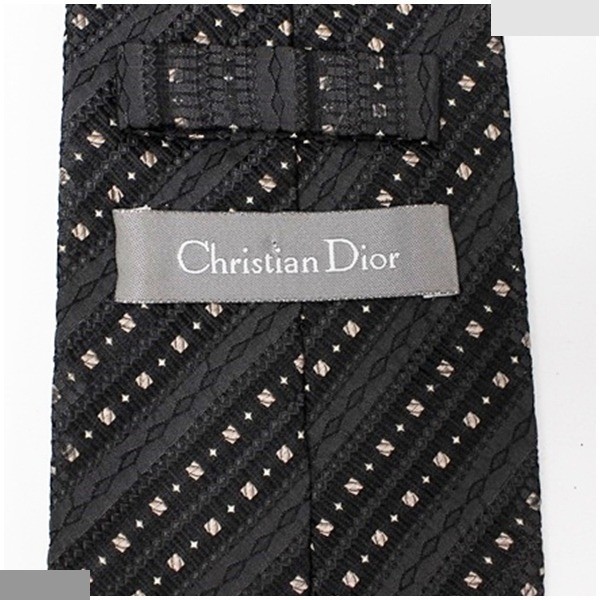 silk tie, black x gray — view 3