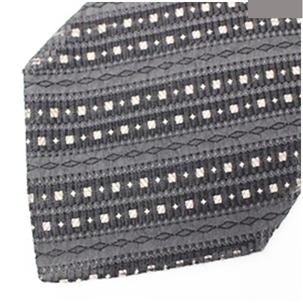 silk tie, black x gray — view 4