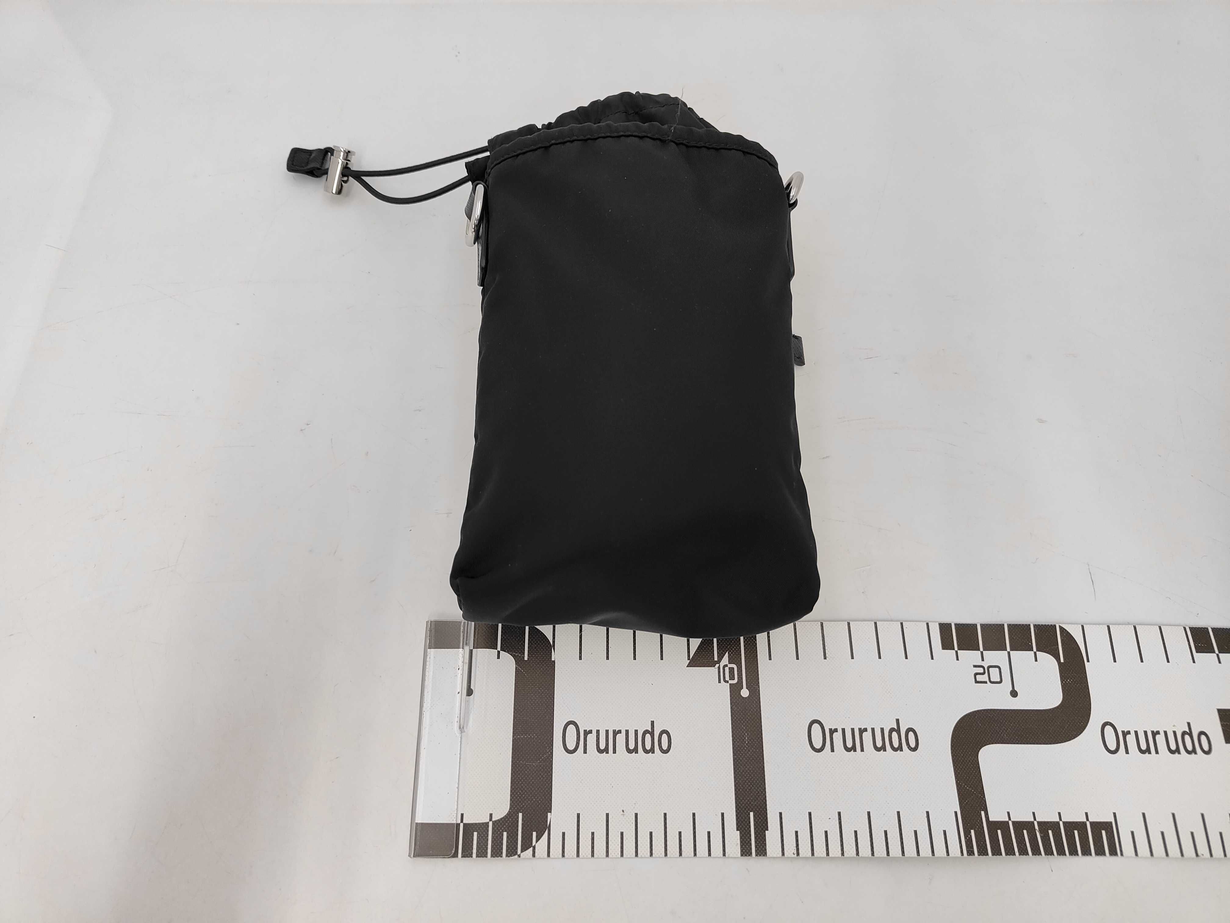 2ZH155 Nylon x Saffiano Re-Nylon Shoulder Pouch Black Pouch — view 2