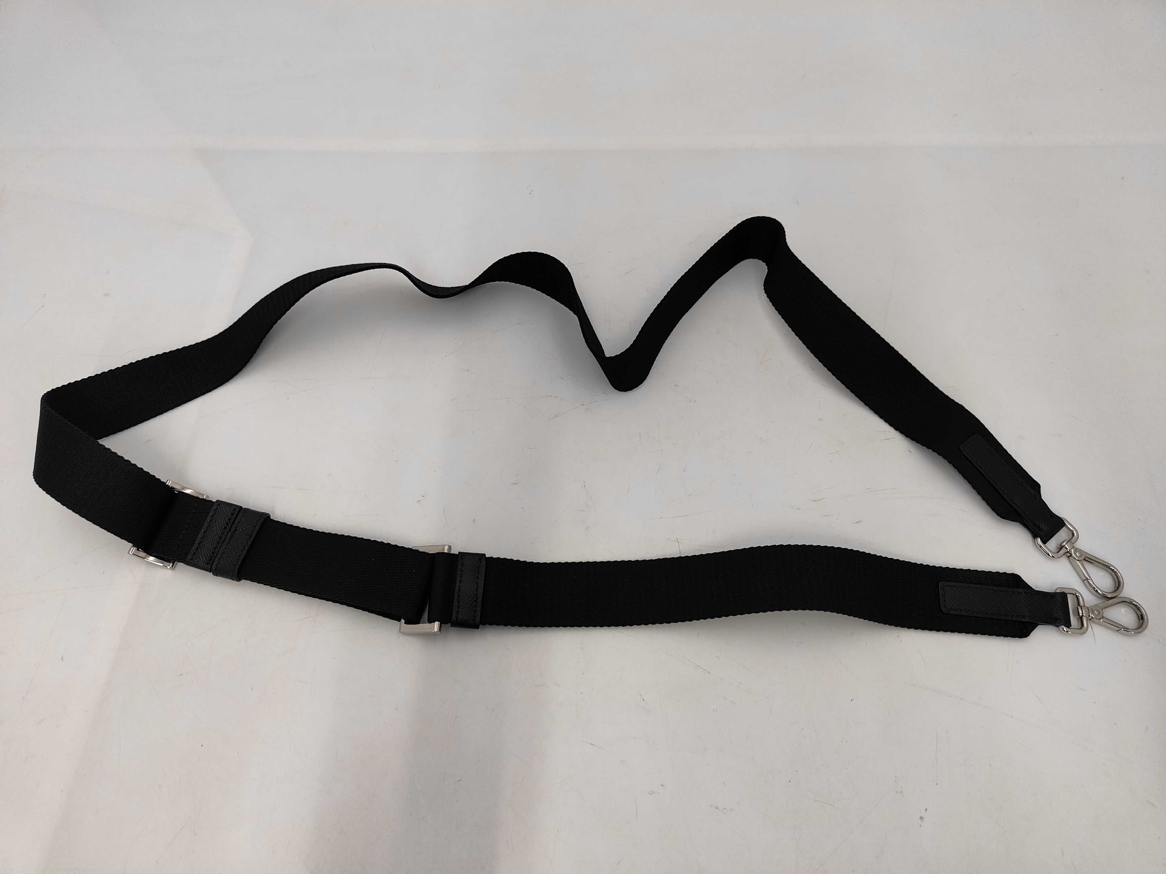 2ZH155 Nylon x Saffiano Re-Nylon Shoulder Pouch Black Pouch — view 3