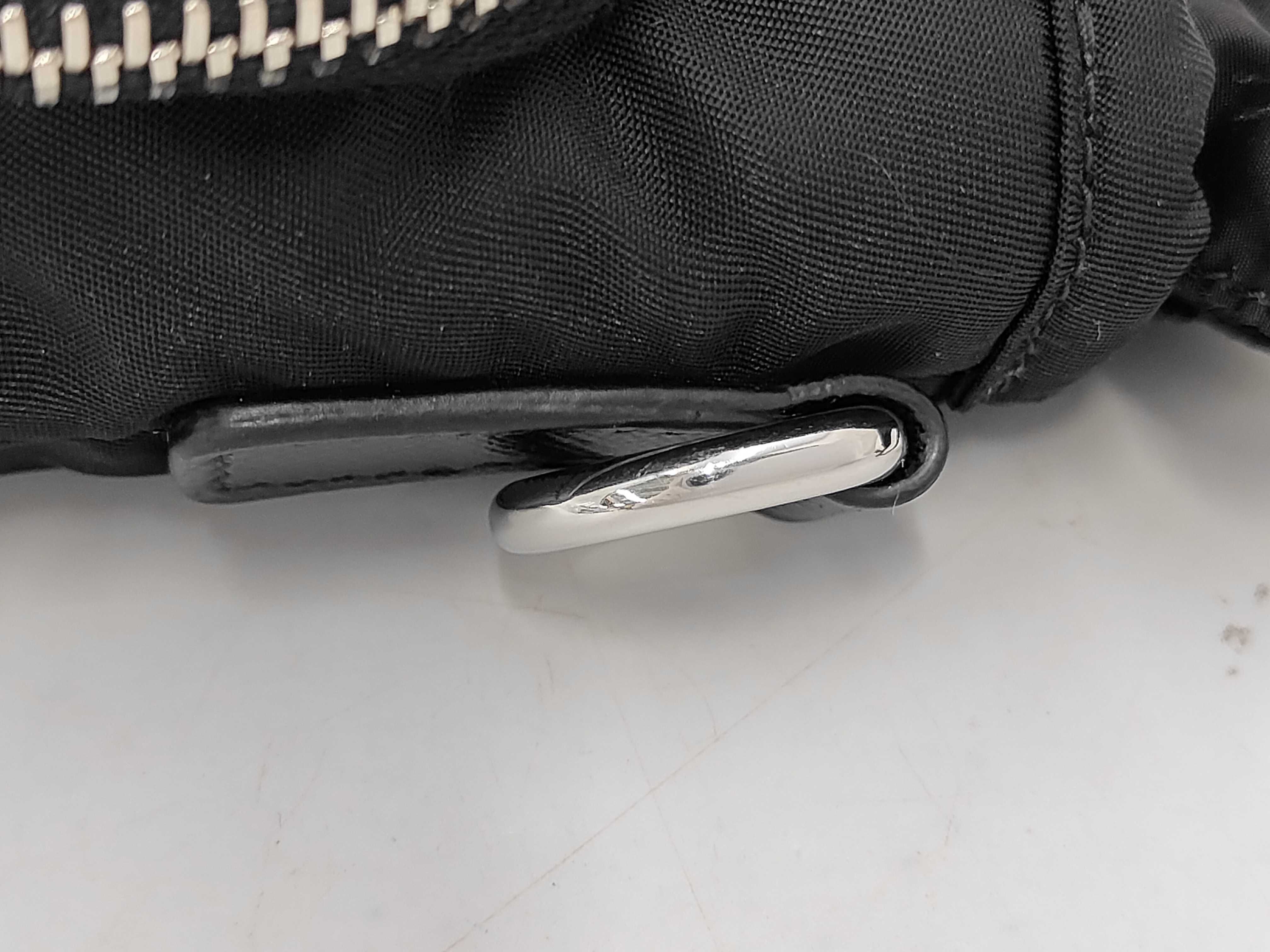 2ZH155 Nylon x Saffiano Re-Nylon Shoulder Pouch Black Pouch — view 5