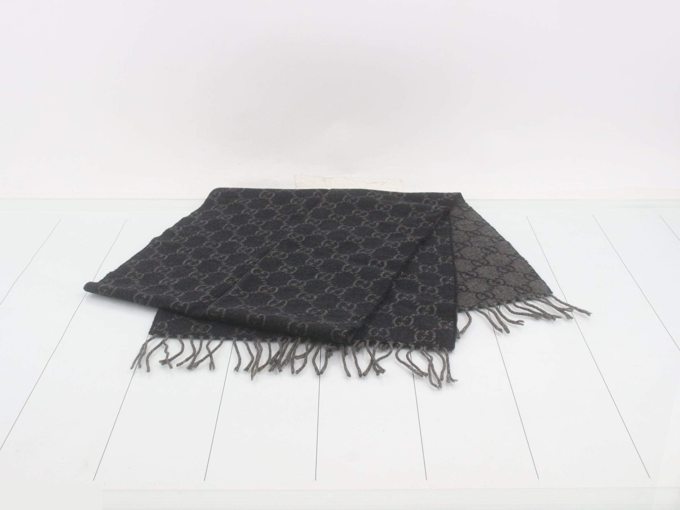scarf, black, cashmere — view 3