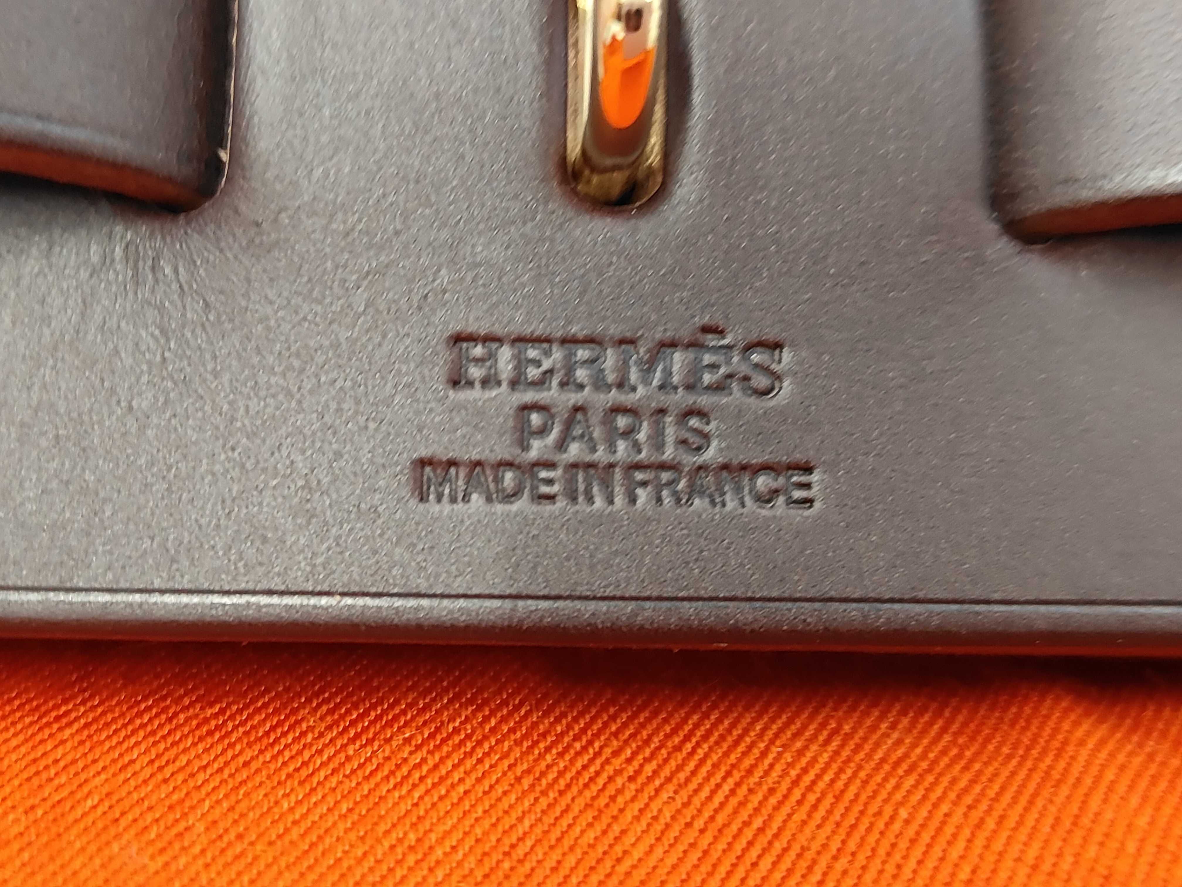 Herbag PM / H / Toile Milord x Leather / Dark Brown x Red x Orange / Gold Hardware / Herbag / Clochette, Keys x2, Padlock, Dust Bag x2, Box, Stopper Bag — view 11