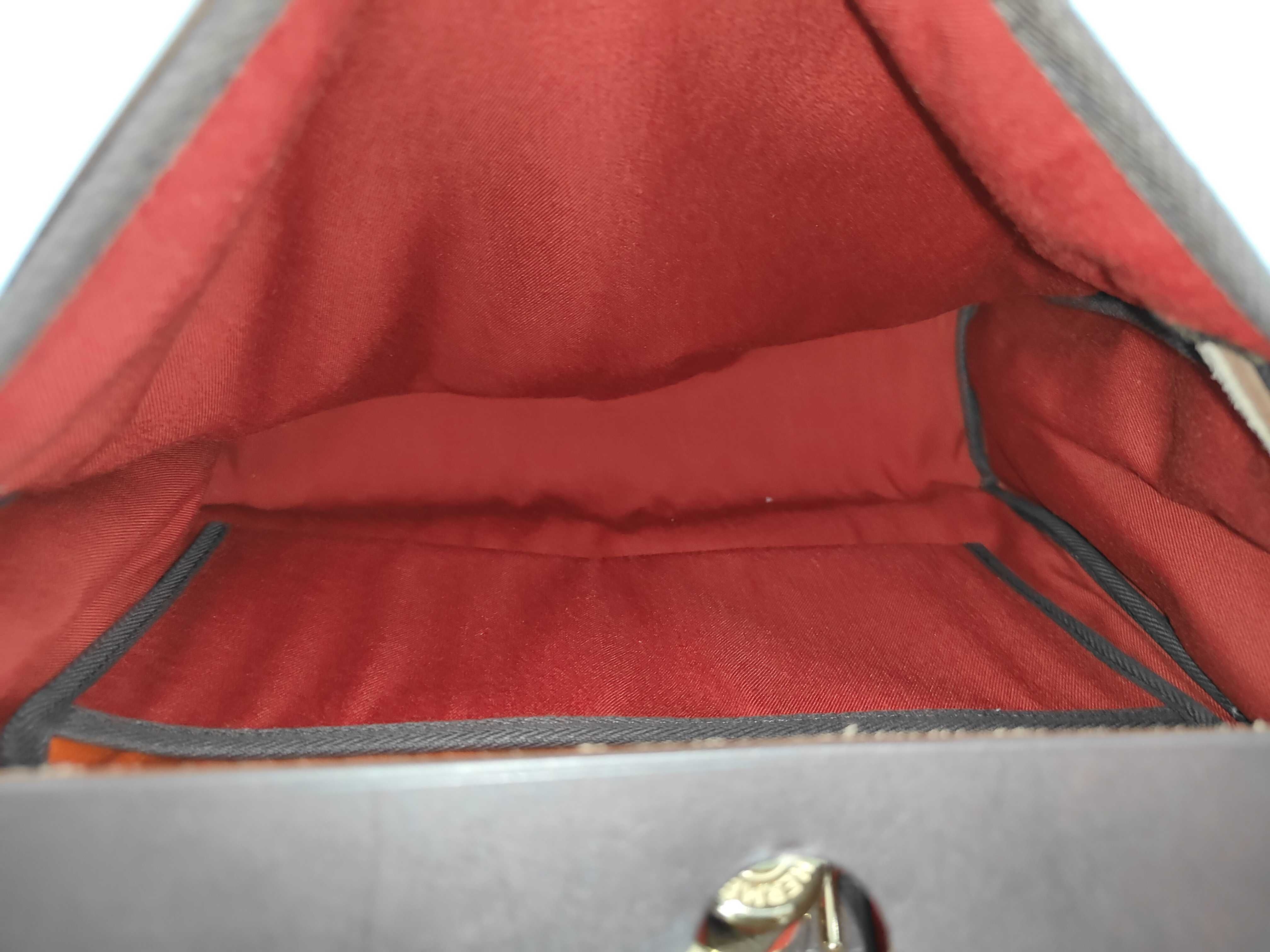Herbag PM / H / Toile Milord x Leather / Dark Brown x Red x Orange / Gold Hardware / Herbag / Clochette, Keys x2, Padlock, Dust Bag x2, Box, Stopper Bag — view 8