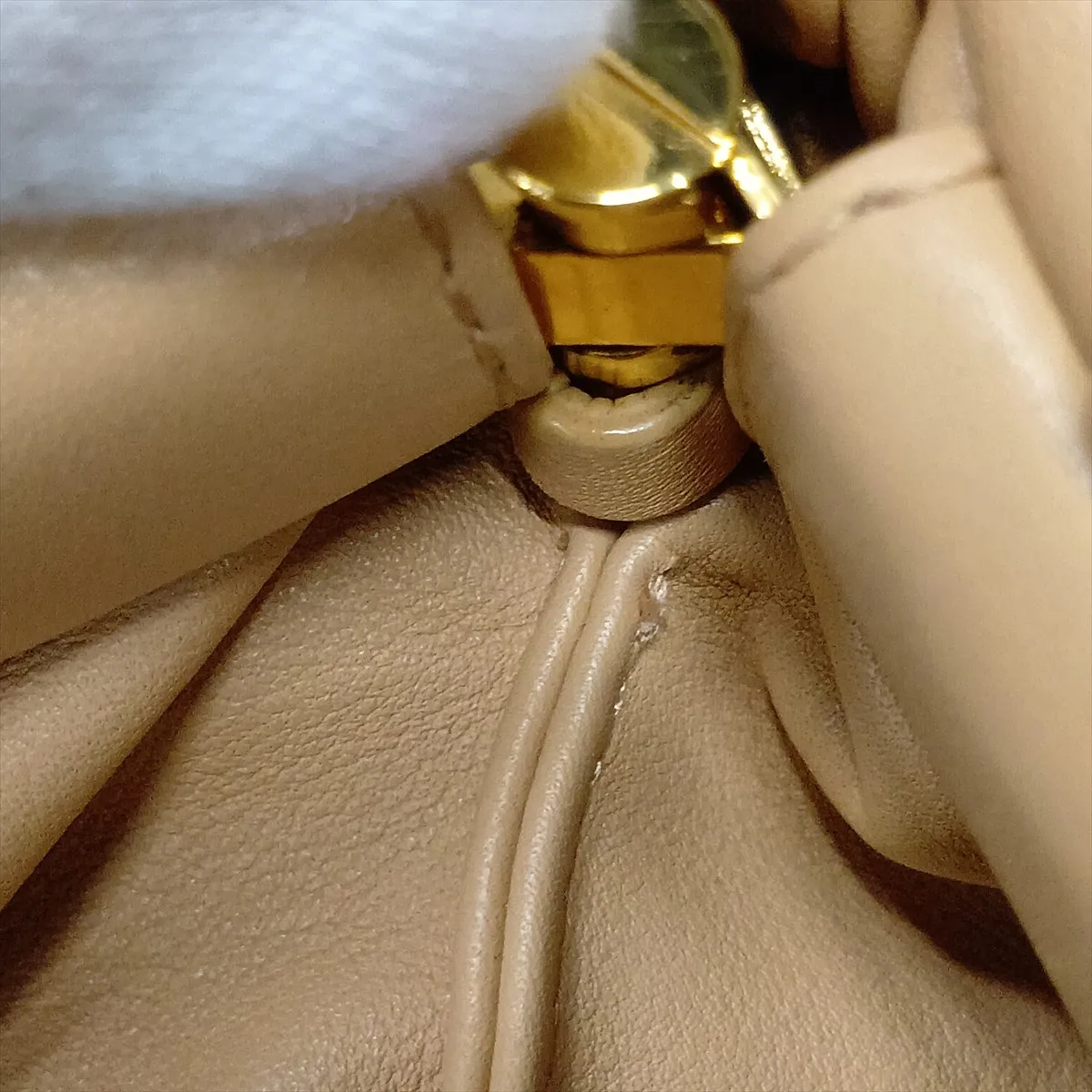 The Chain Pouch Leather Chain Shoulder Bag Beige — view 8