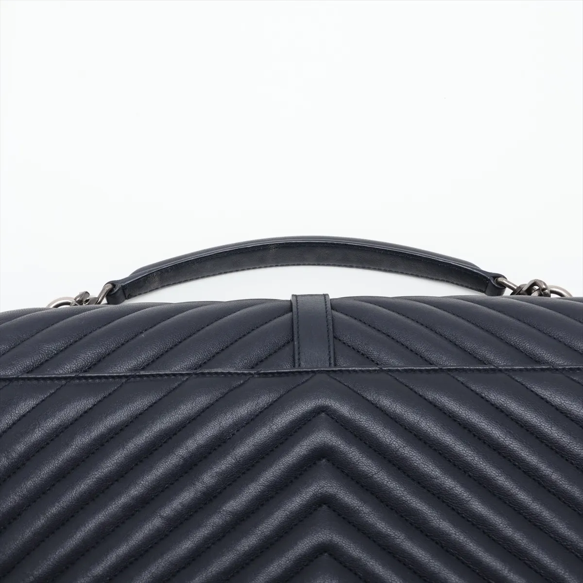 Classic Leather 2-Way Shoulder Bag, Navy, 392738 — view 6
