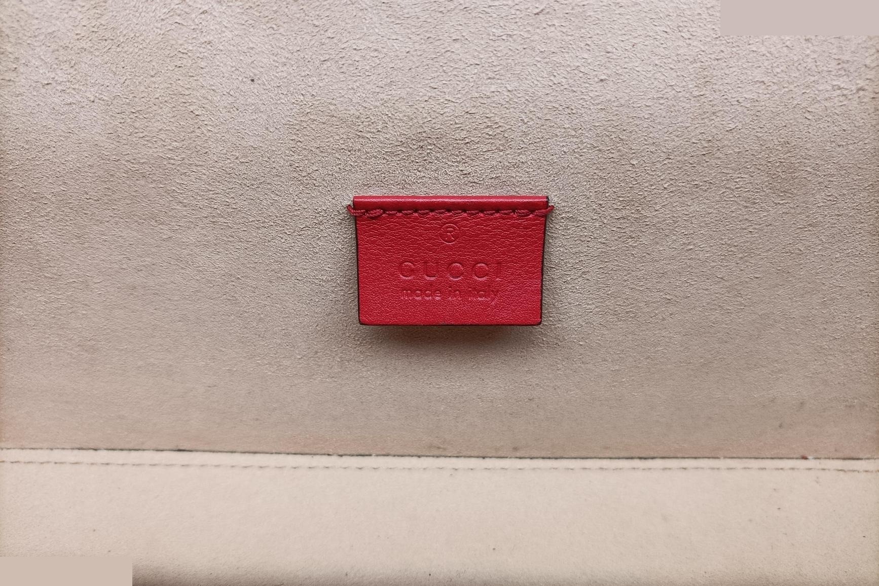 GG Apple Padlock Bamboo PVC Coated Canvas x Leather Beige — view 7