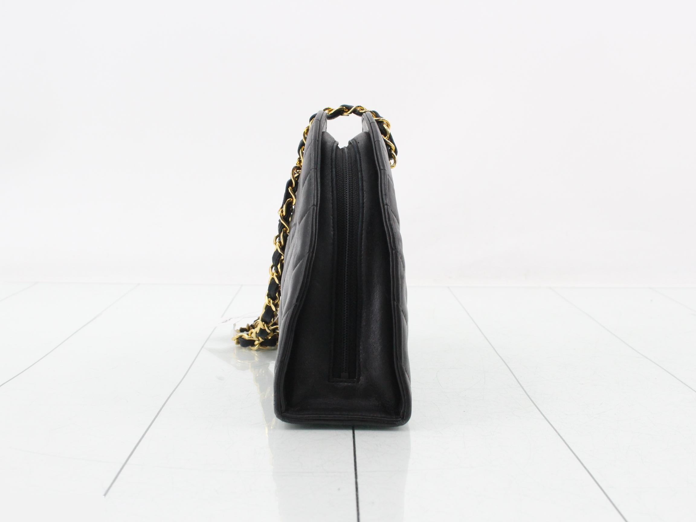 Matelassé Lambskin Half-Moon Chain Shoulder Bag — view 3