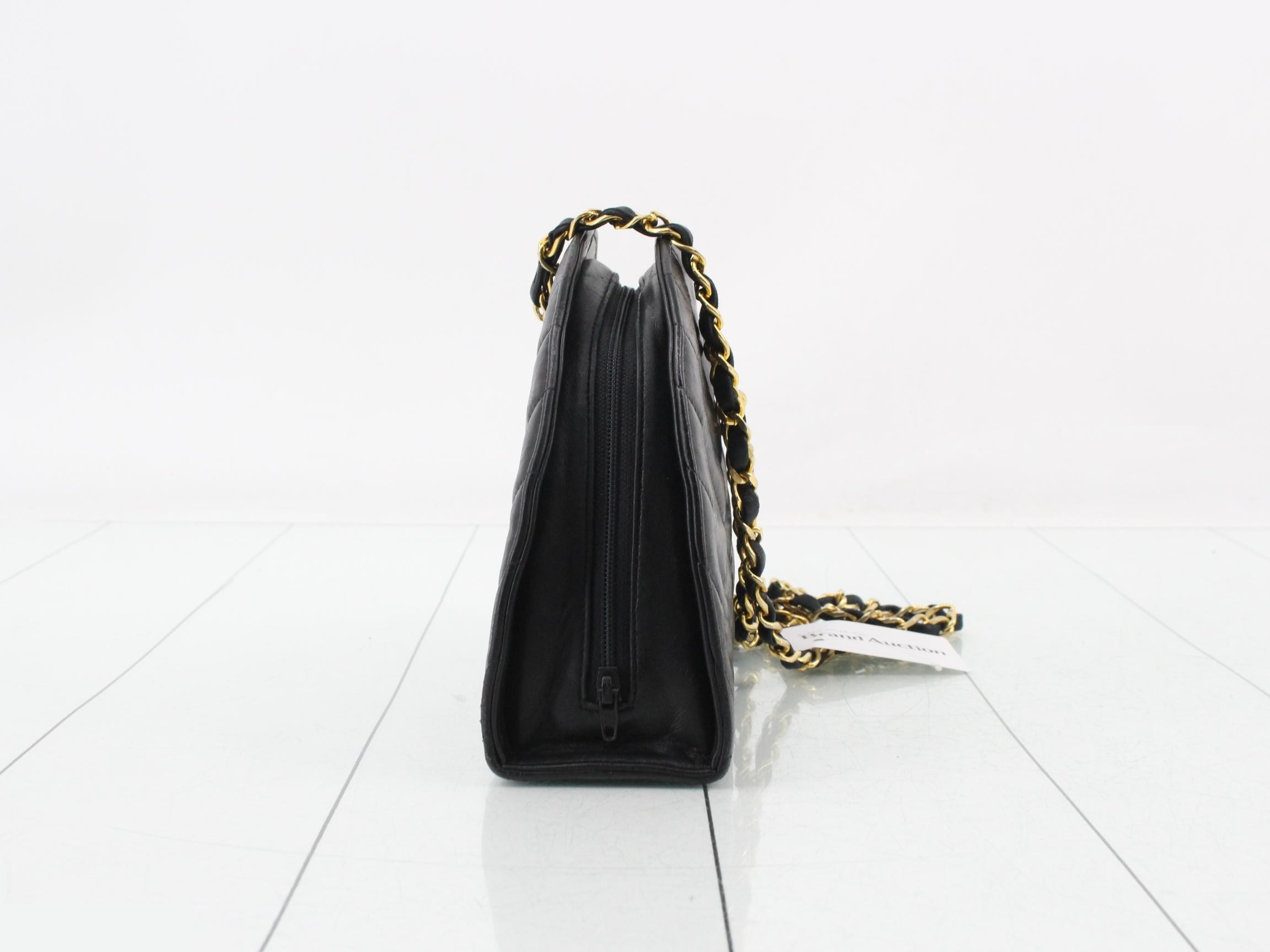 Matelassé Lambskin Half-Moon Chain Shoulder Bag — view 4
