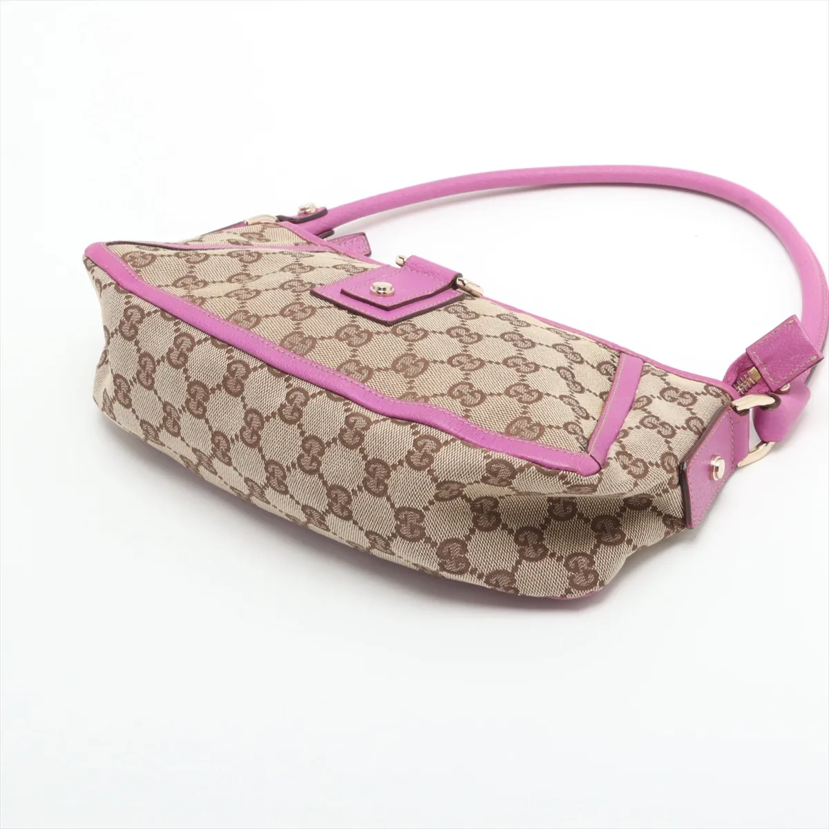 GG canvas x leather handbag beige x pink 130939 — view 3