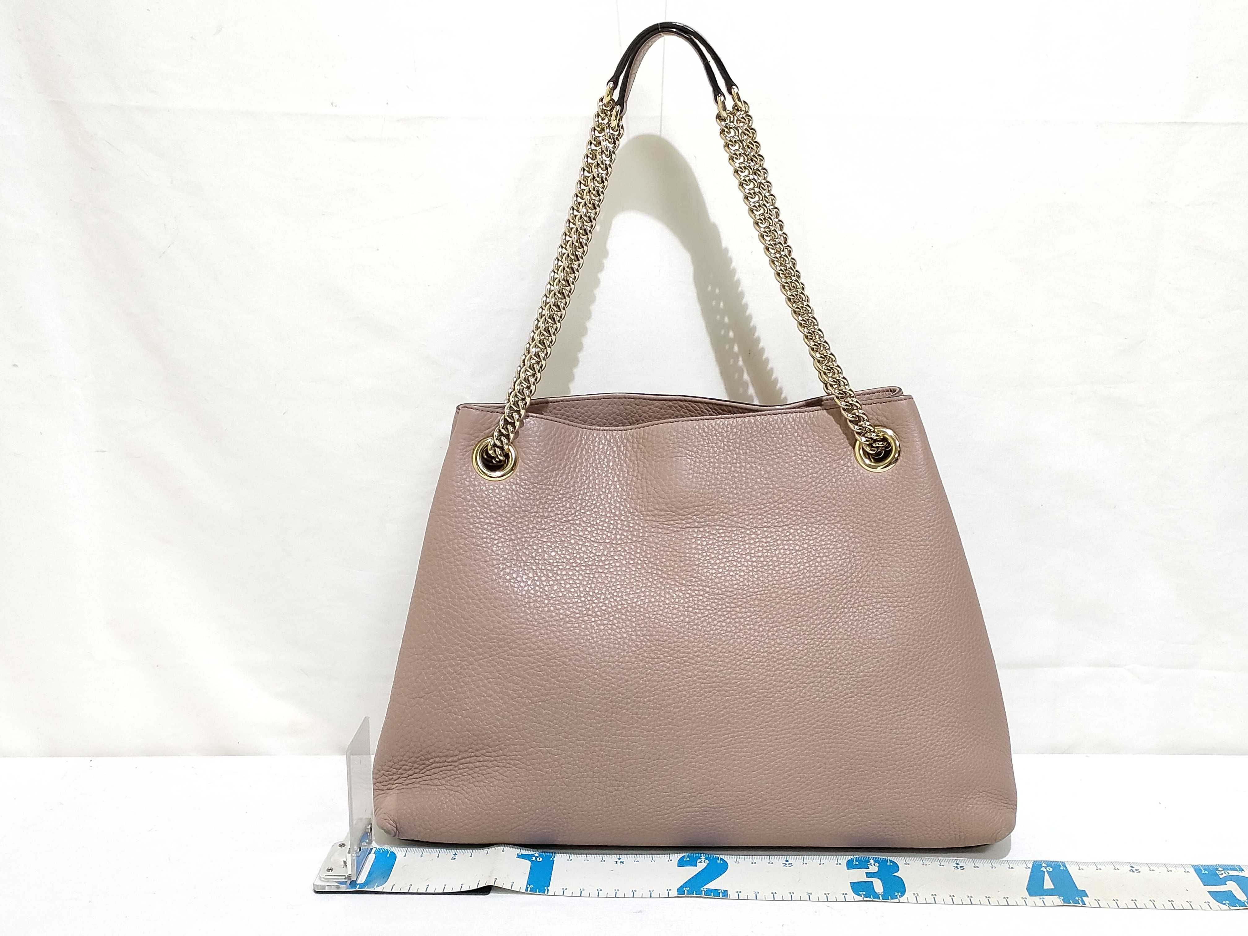 Soho Leather Chain Tote Bag, Pink, 308982 (Tote Bag) — view 2