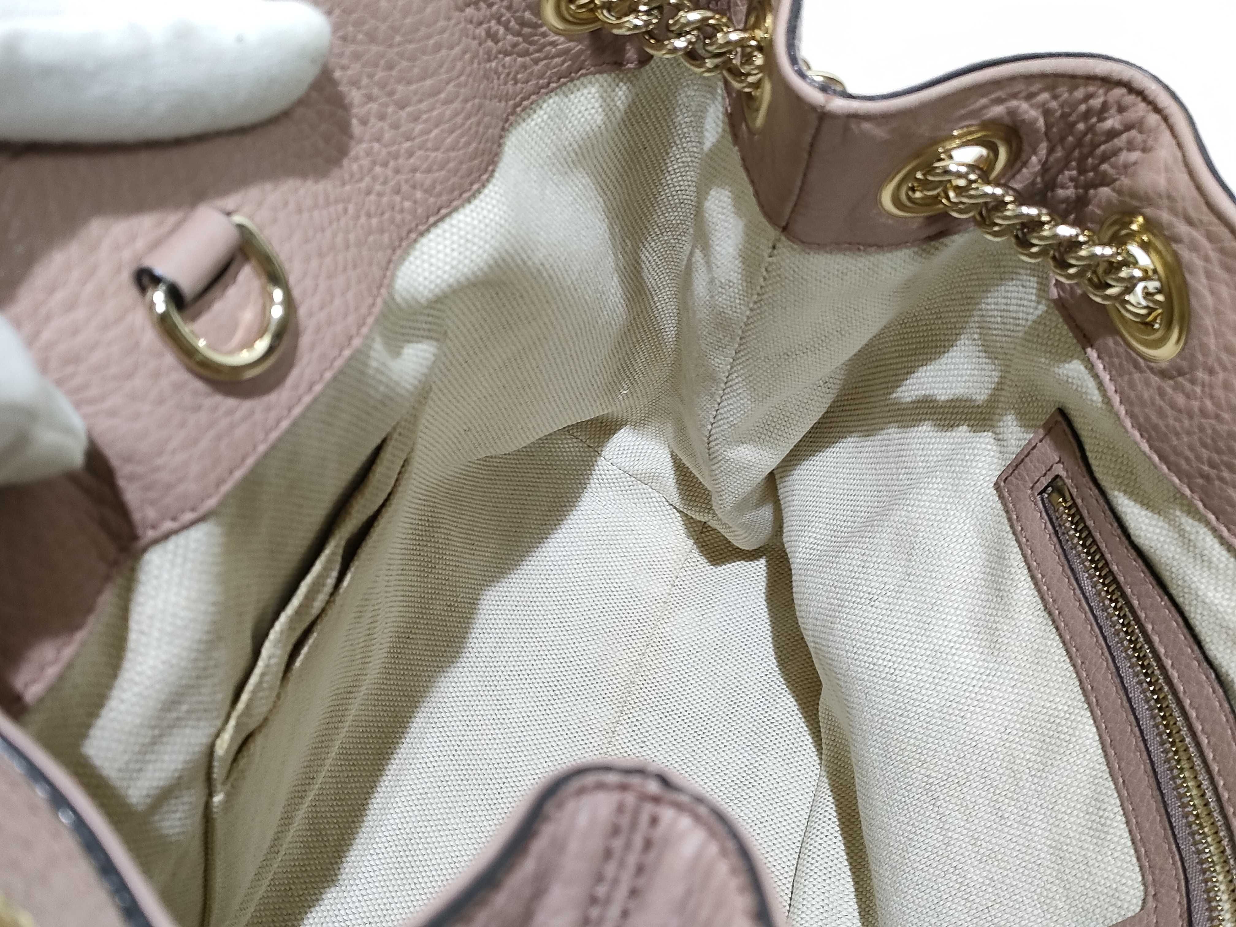 Soho Leather Chain Tote Bag, Pink, 308982 (Tote Bag) — view 11