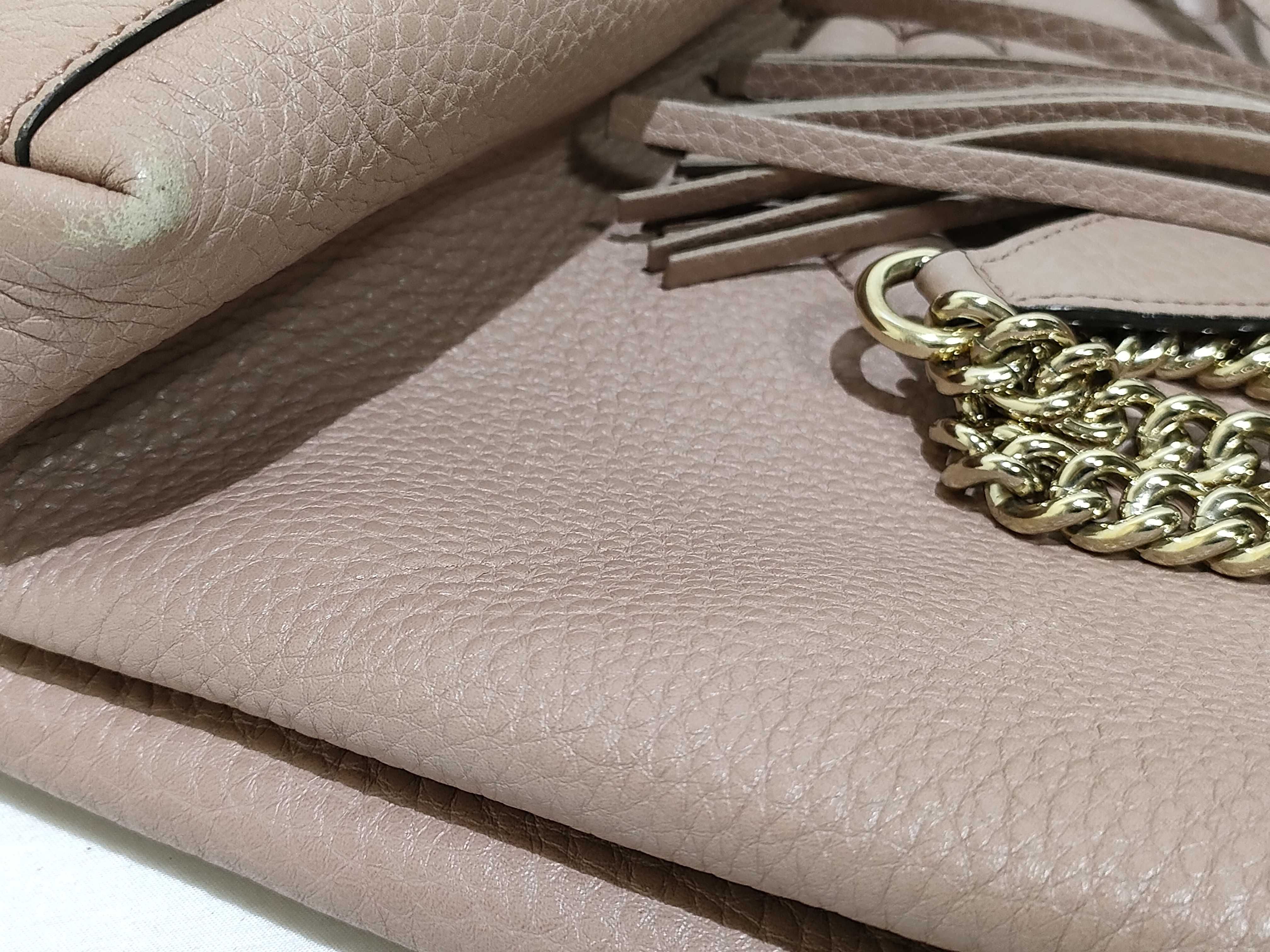 Soho Leather Chain Tote Bag, Pink, 308982 (Tote Bag) — view 15