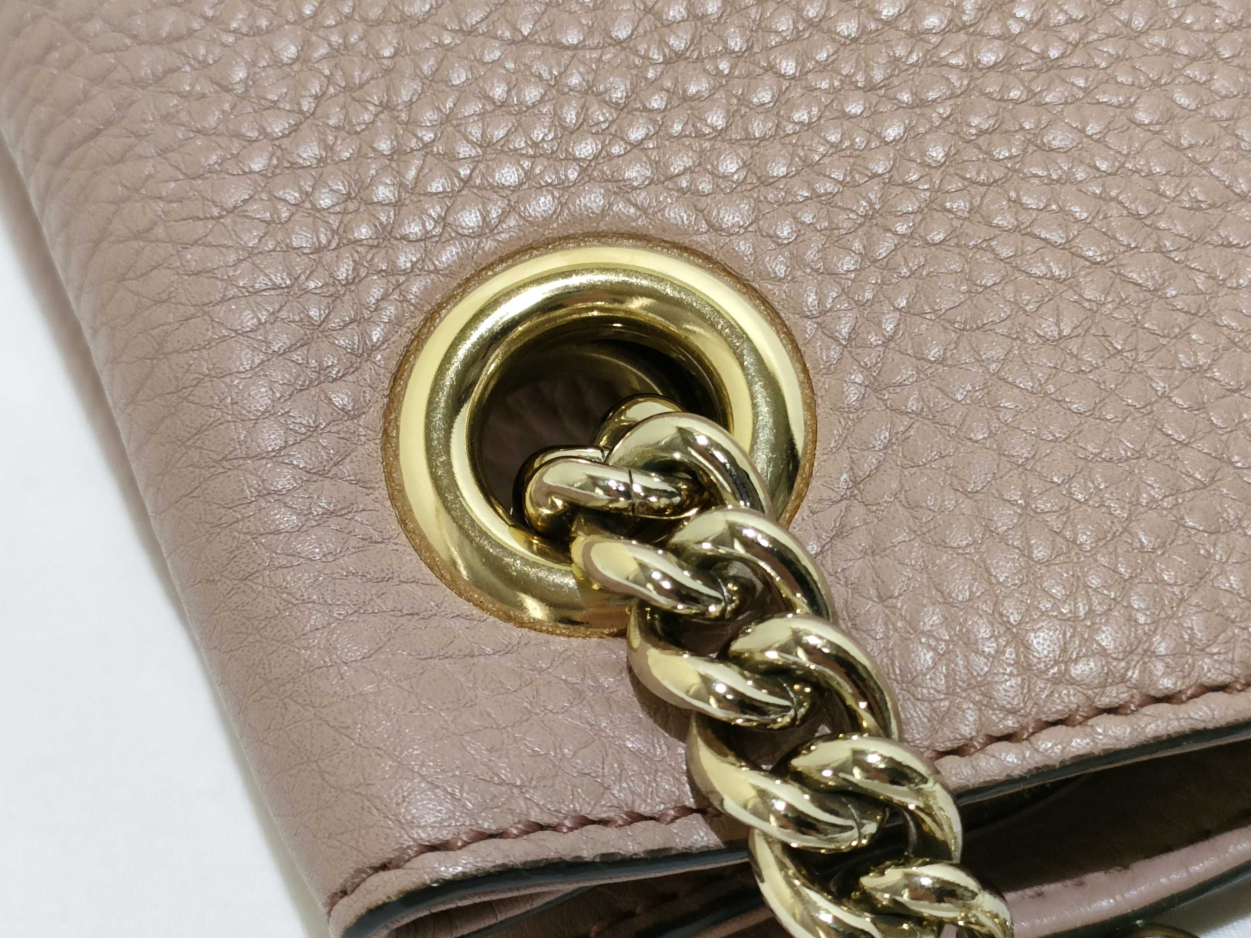 Soho Leather Chain Tote Bag, Pink, 308982 (Tote Bag) — view 5