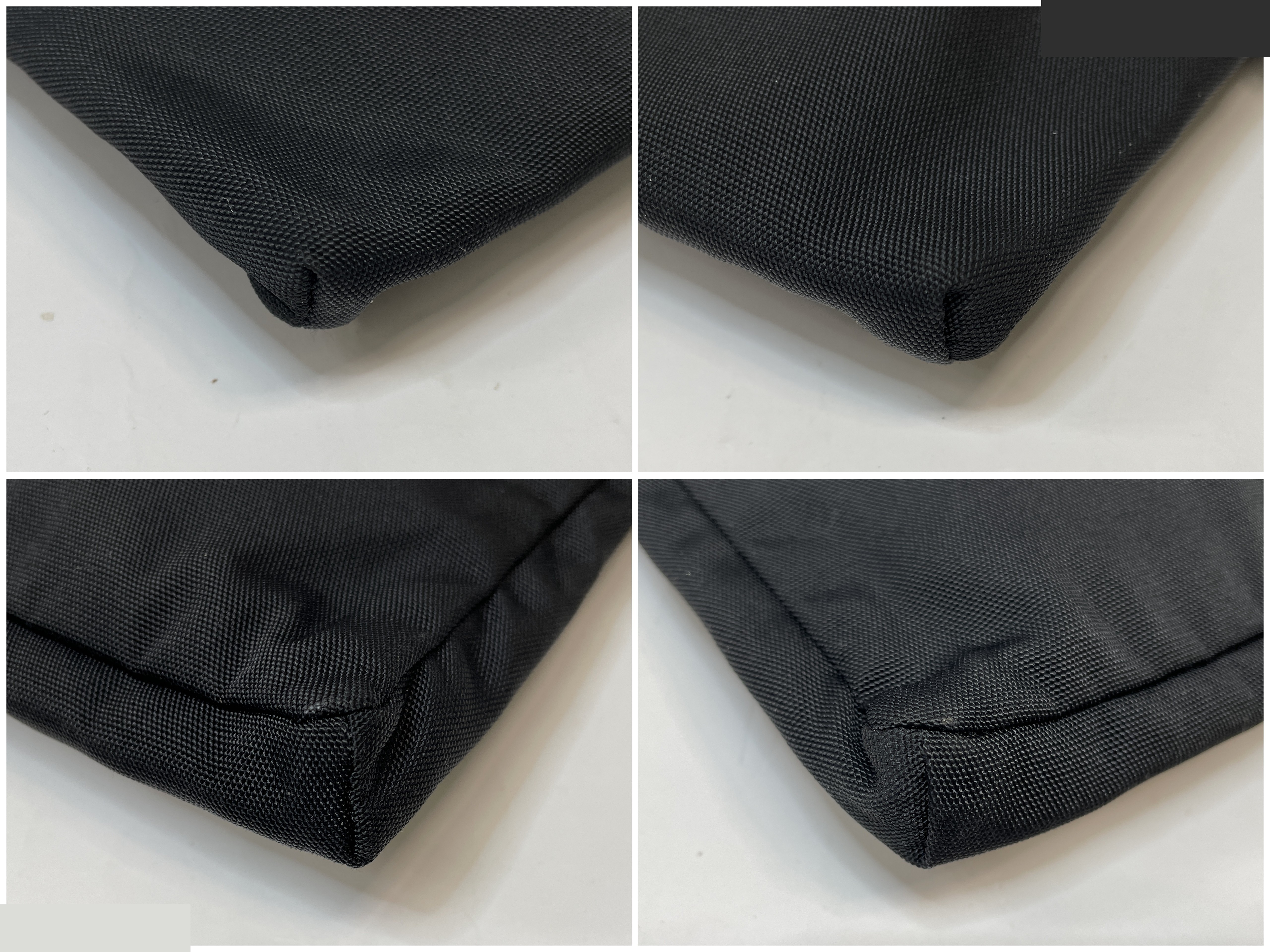 Nylon and leather waist pouch/body bag, black — view 6
