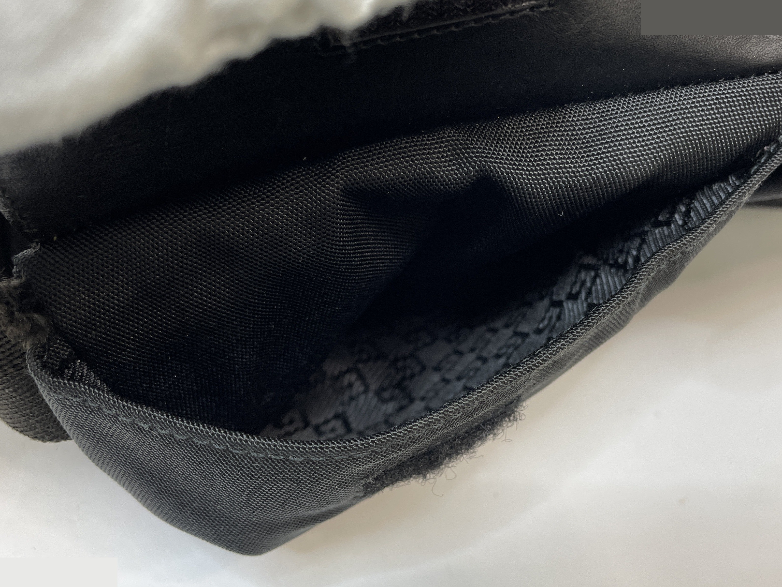 Nylon and leather waist pouch/body bag, black — view 9