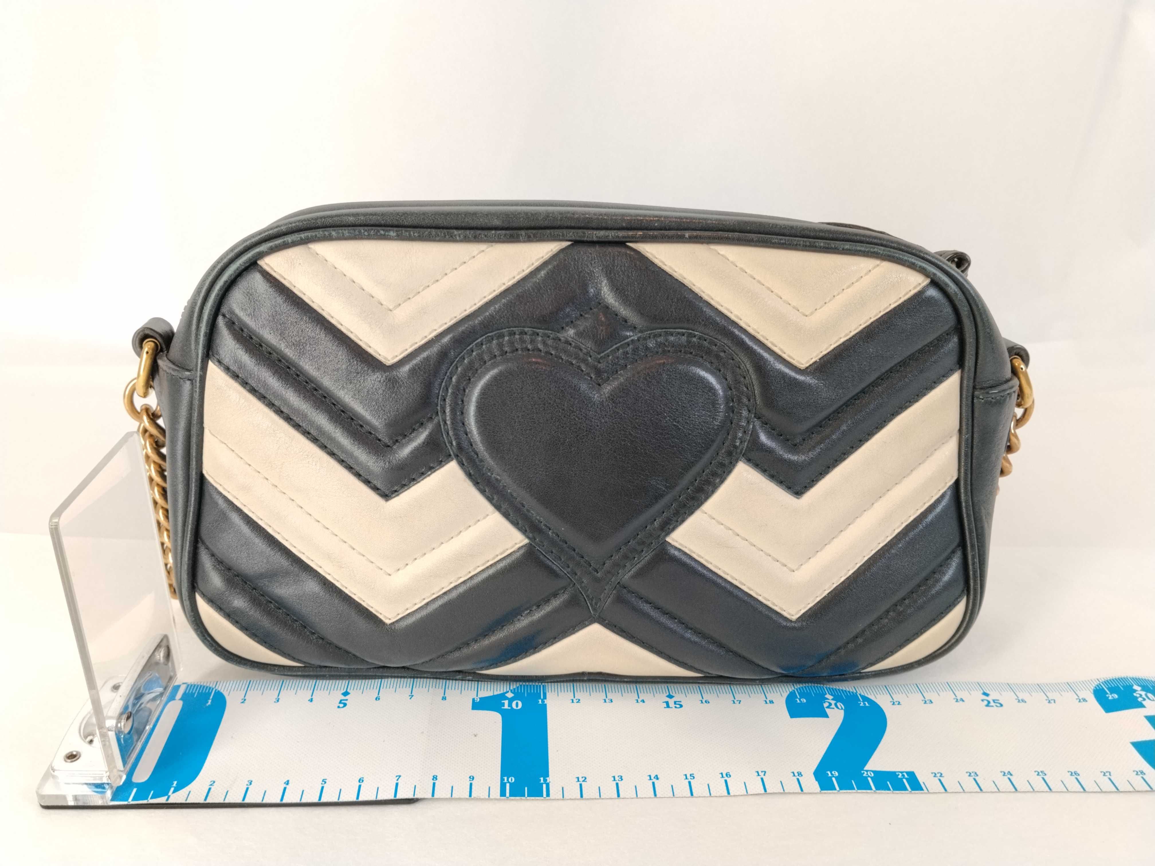 PH- Leather Metalasee Marmont Chain Shoulder Bag Black — view 2