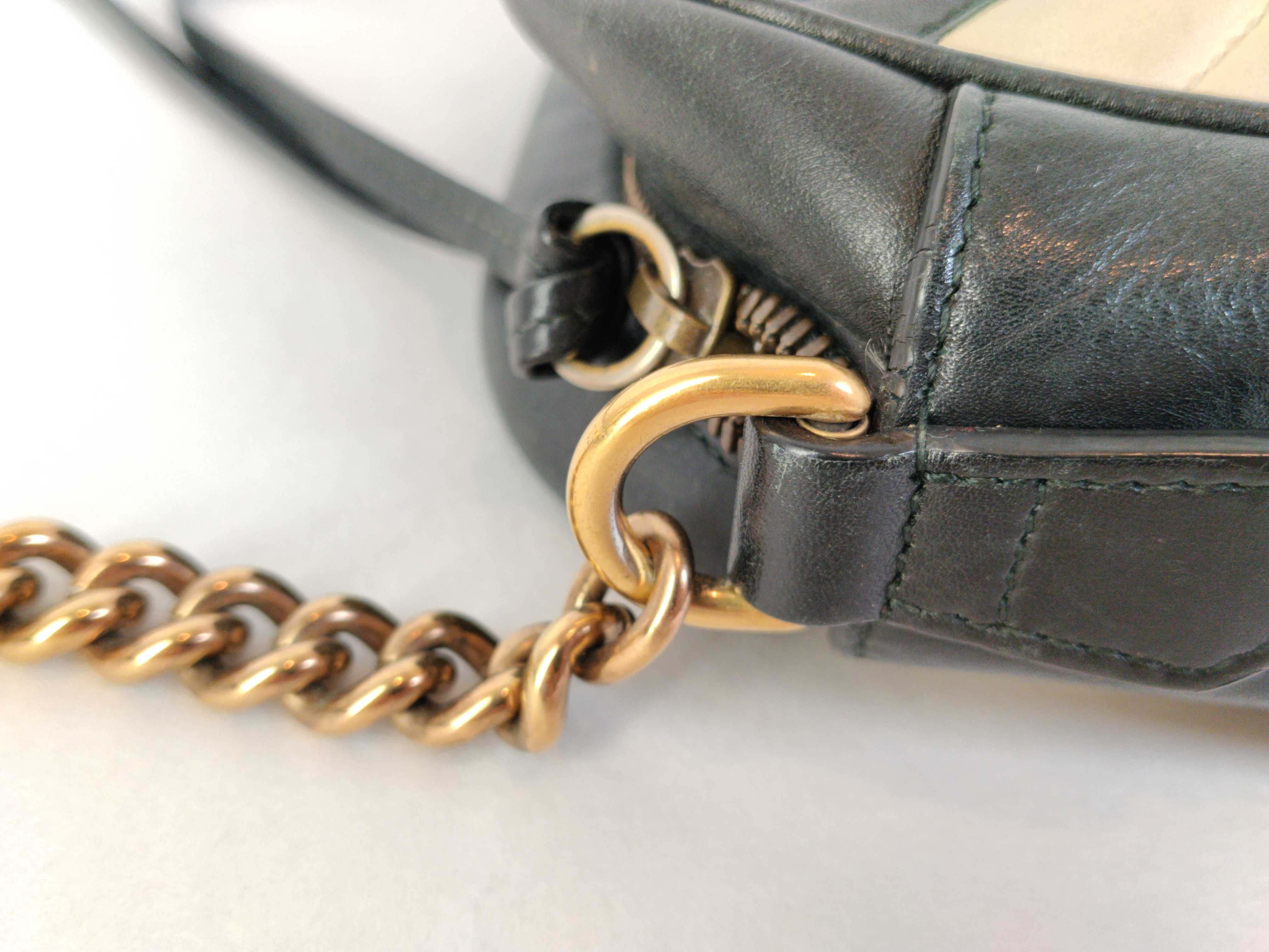 PH- Leather Metalasee Marmont Chain Shoulder Bag Black — view 5