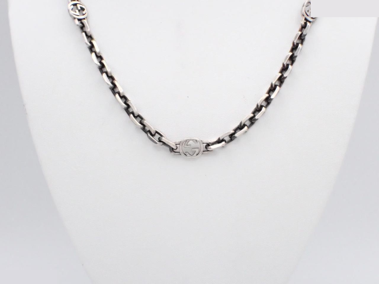 Interlocking G Chain Necklace, SV925, 58.8g