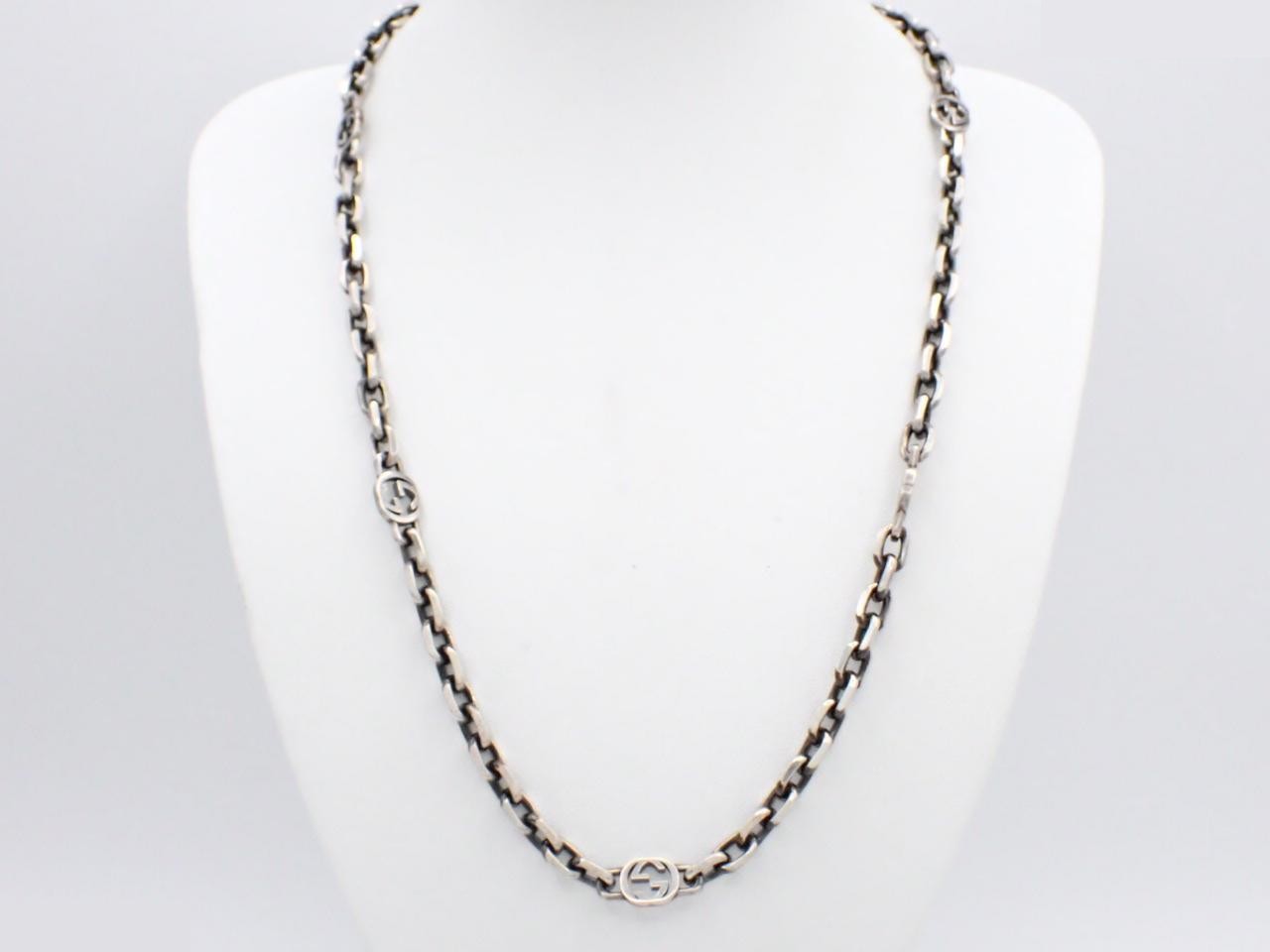 Interlocking G Chain Necklace, SV925, 58.8g — view 3