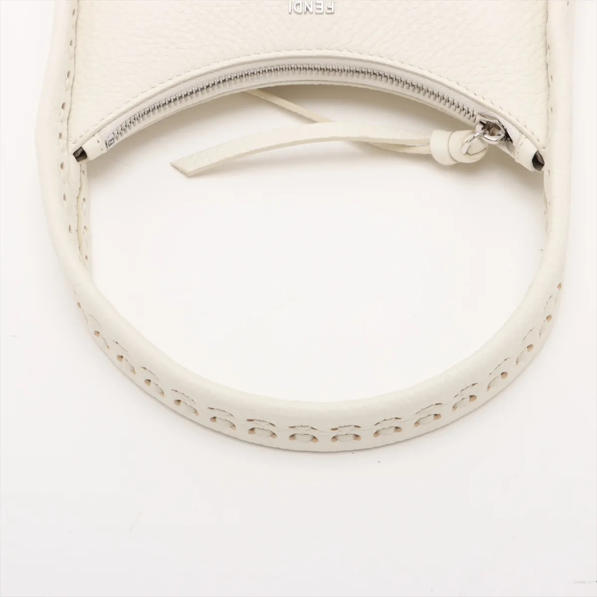 Selleria Small Fendessence Leather Shoulder Bag White 8BS094 — view 5