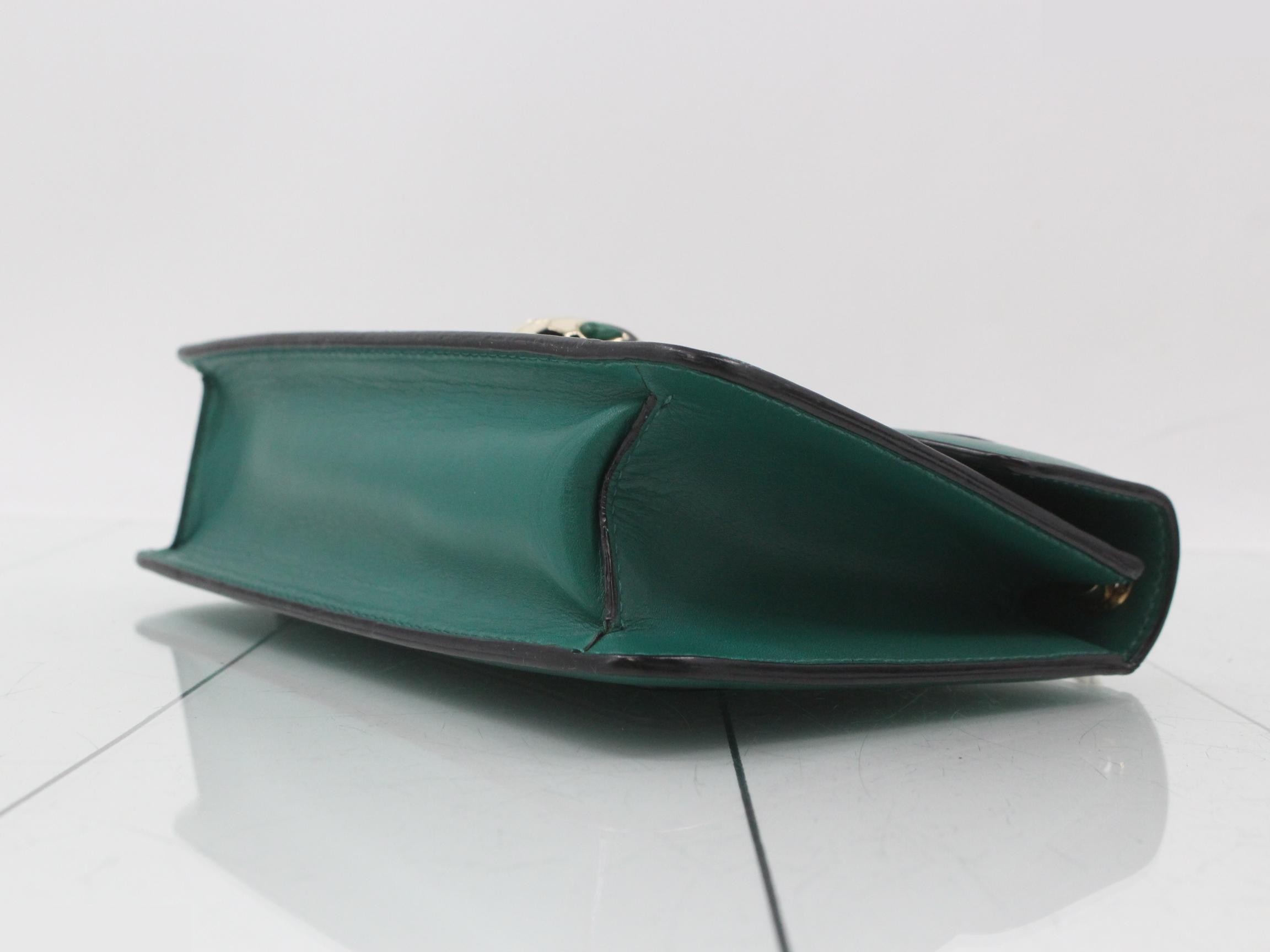 Serpenti Forever Leather Shoulder Bag, Green — view 6