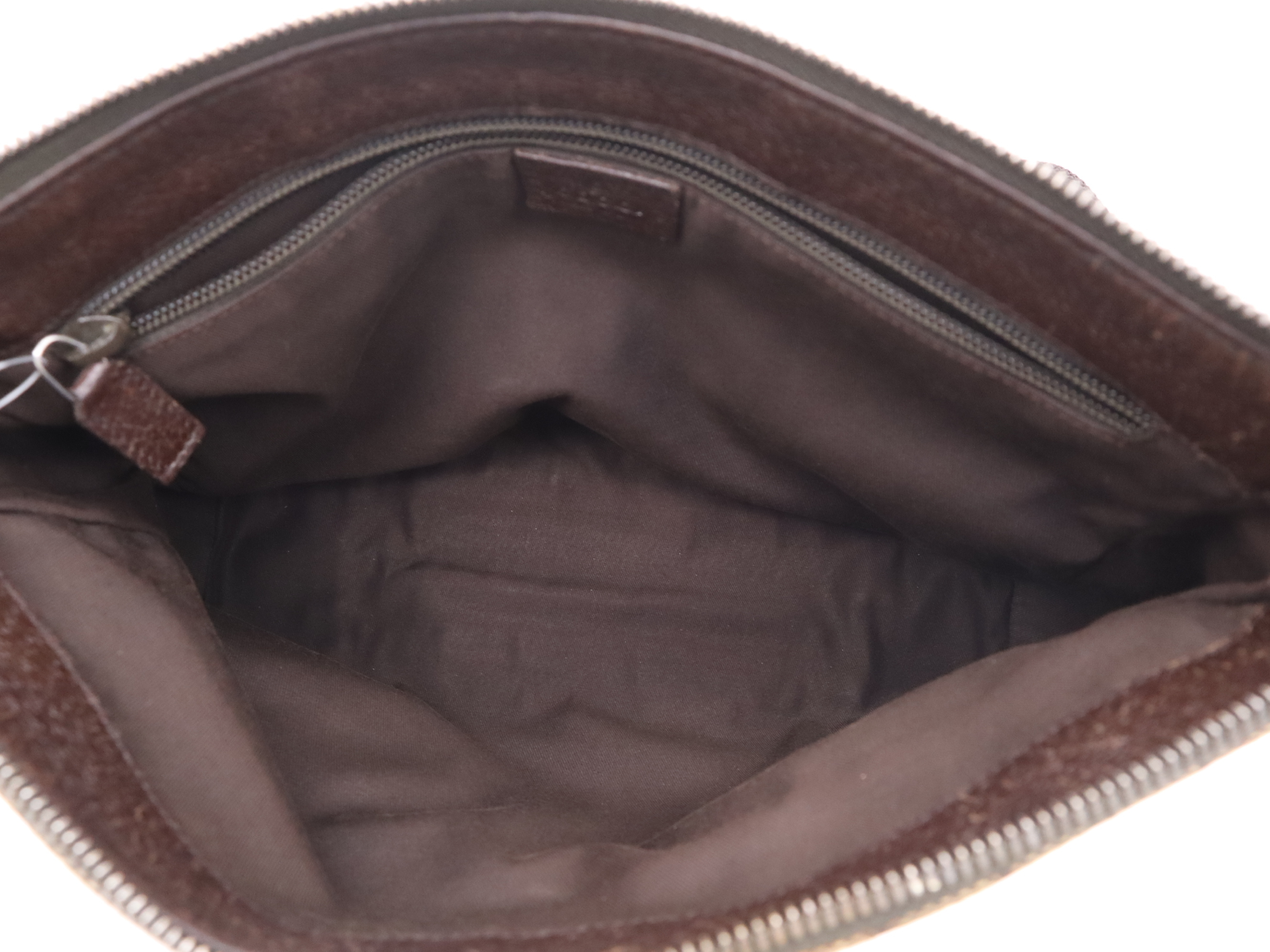 114273 Canvas x Leather GG Canvas Shoulder Bag Brown Silver Hardware Shoulder Bag — view 11