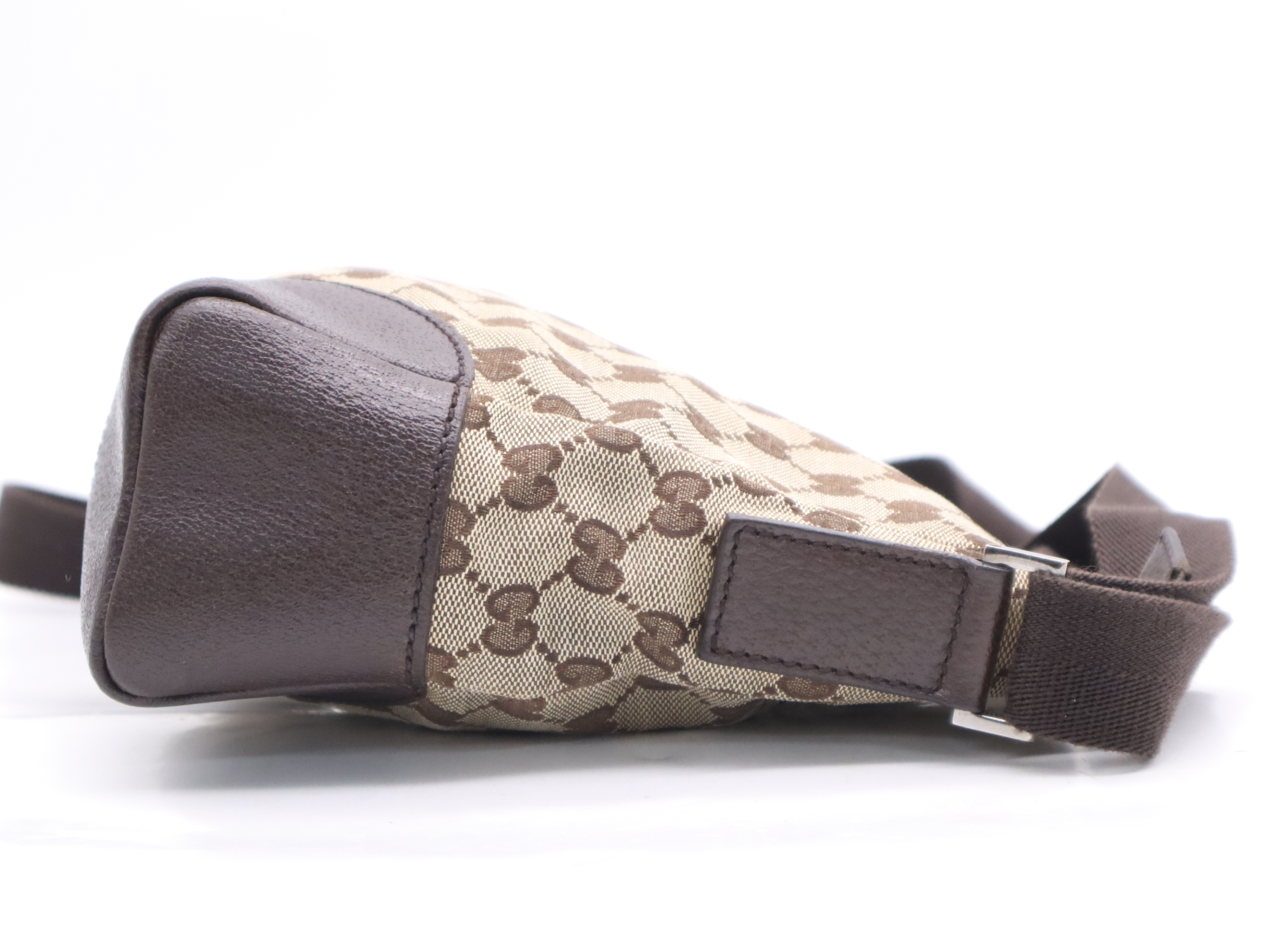 114273 Canvas x Leather GG Canvas Shoulder Bag Brown Silver Hardware Shoulder Bag — view 5