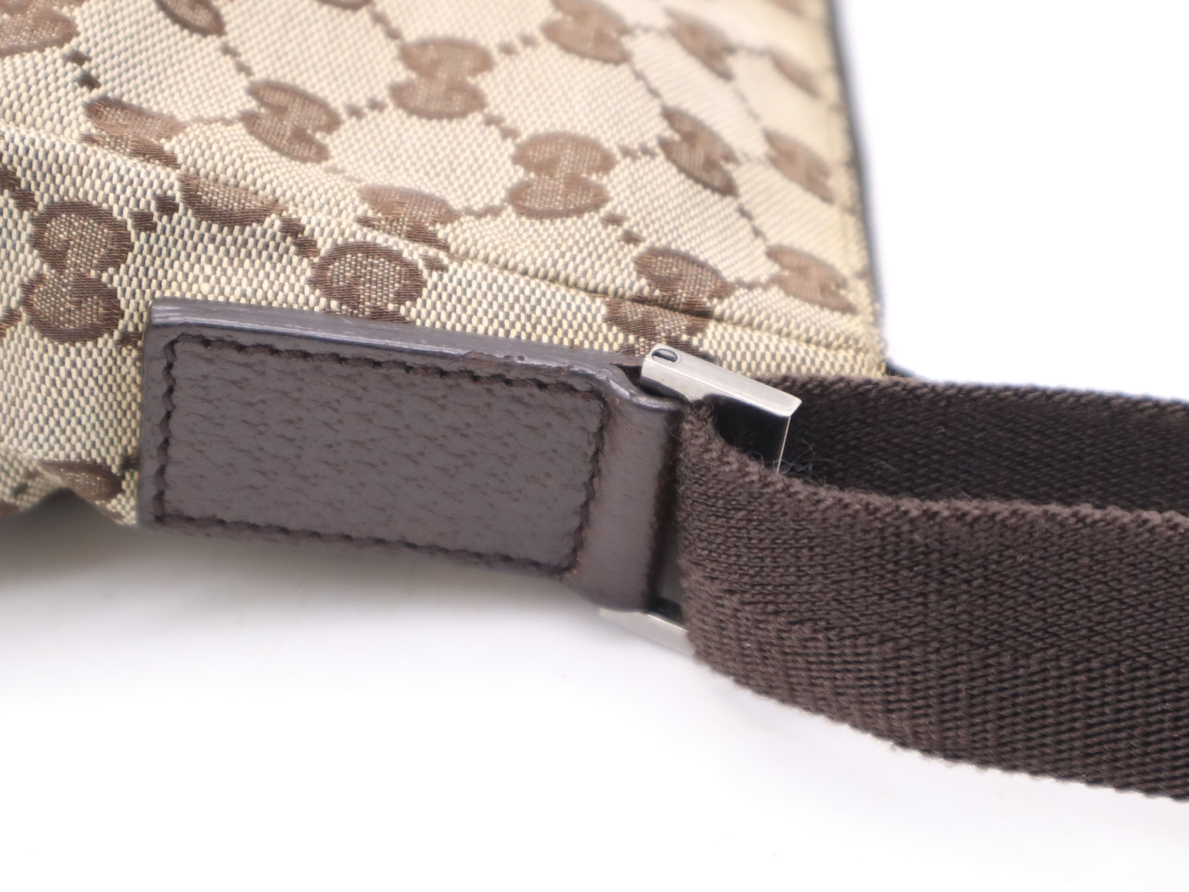 114273 Canvas x Leather GG Canvas Shoulder Bag Brown Silver Hardware Shoulder Bag — view 7