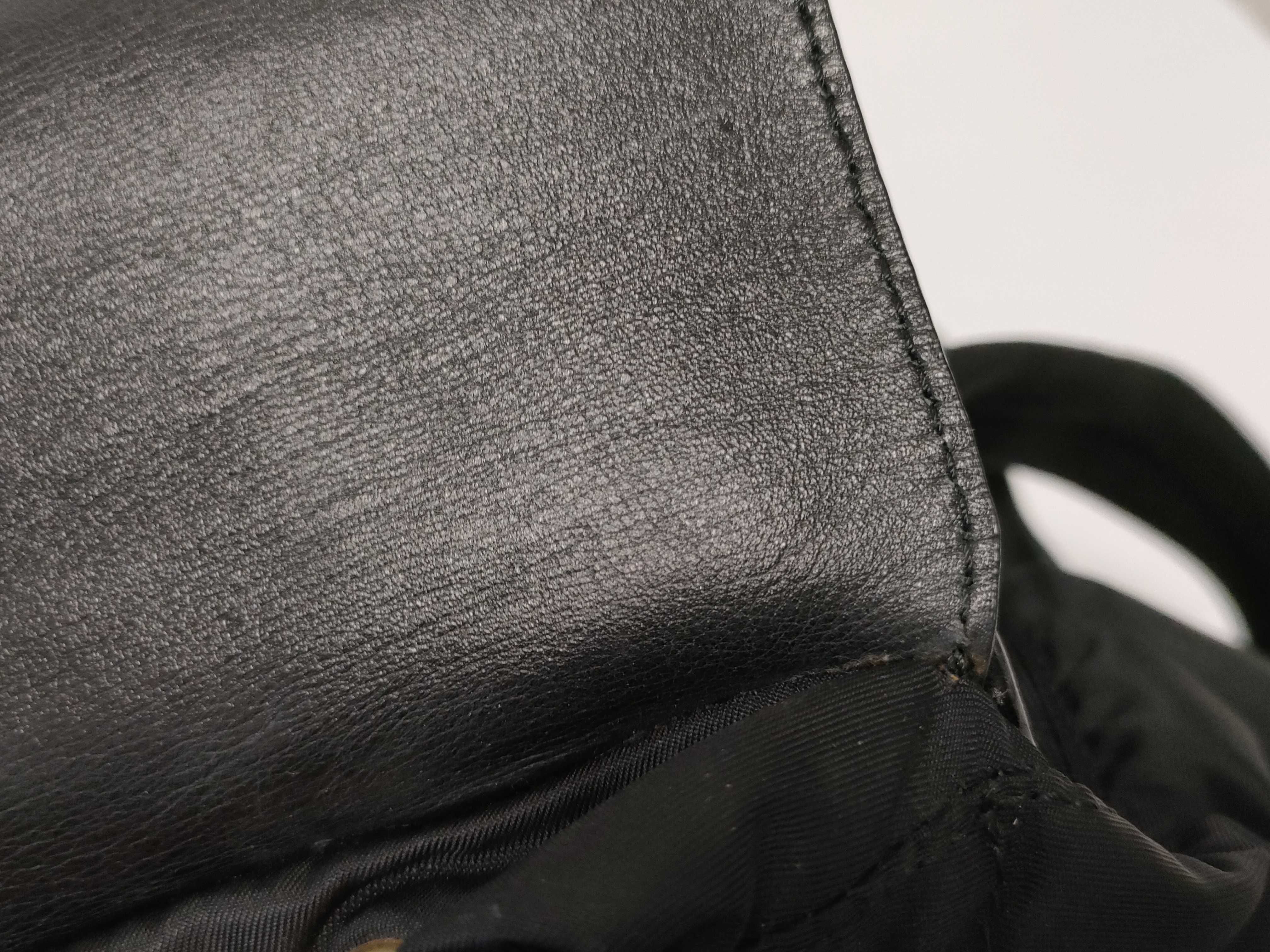 Studded Leather x Nylon Quilted Backpack with Gold Hardware, Black — view 11