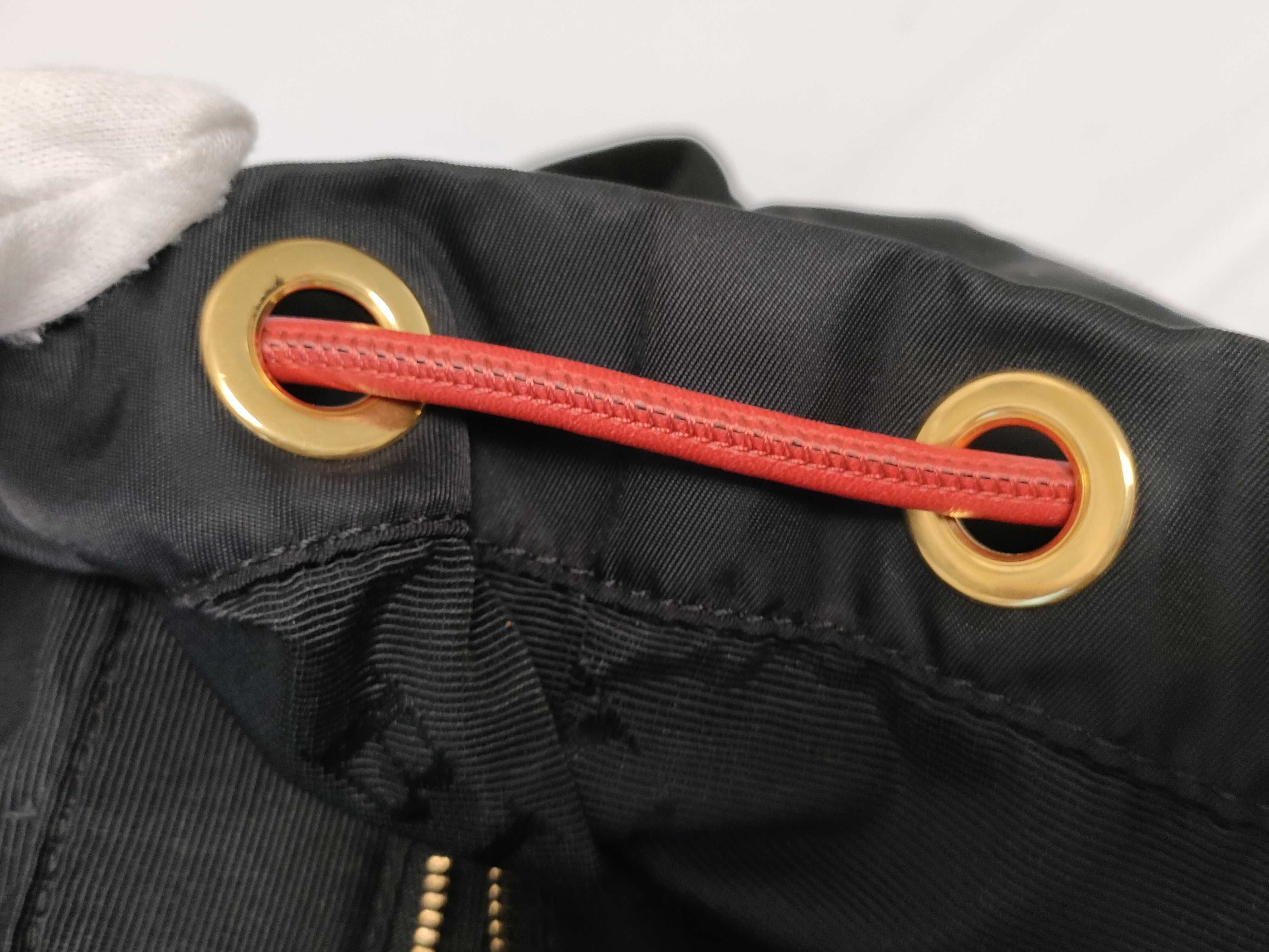 Studded Leather x Nylon Quilted Backpack with Gold Hardware, Black — view 15