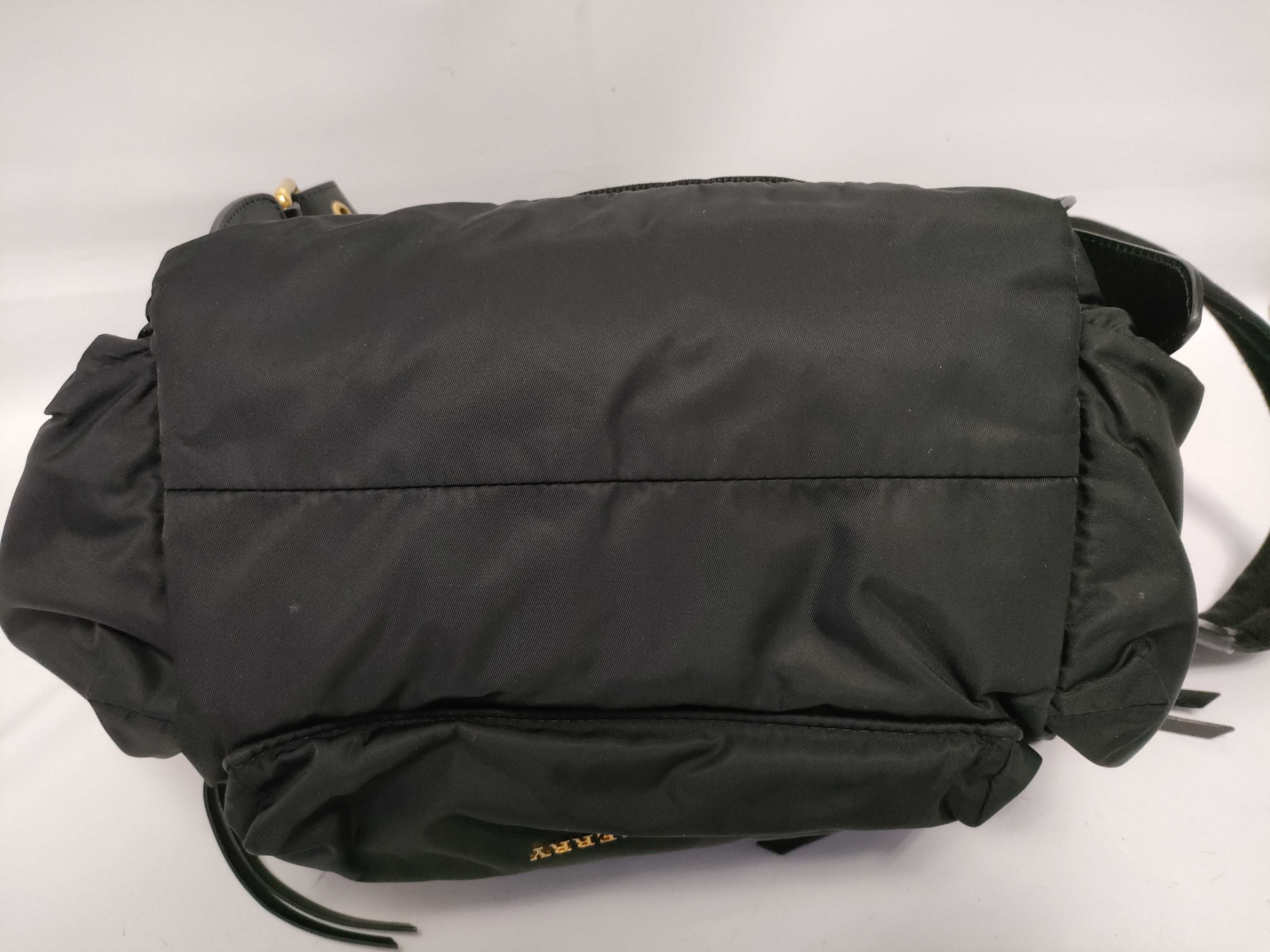 Studded Leather x Nylon Quilted Backpack with Gold Hardware, Black — view 3