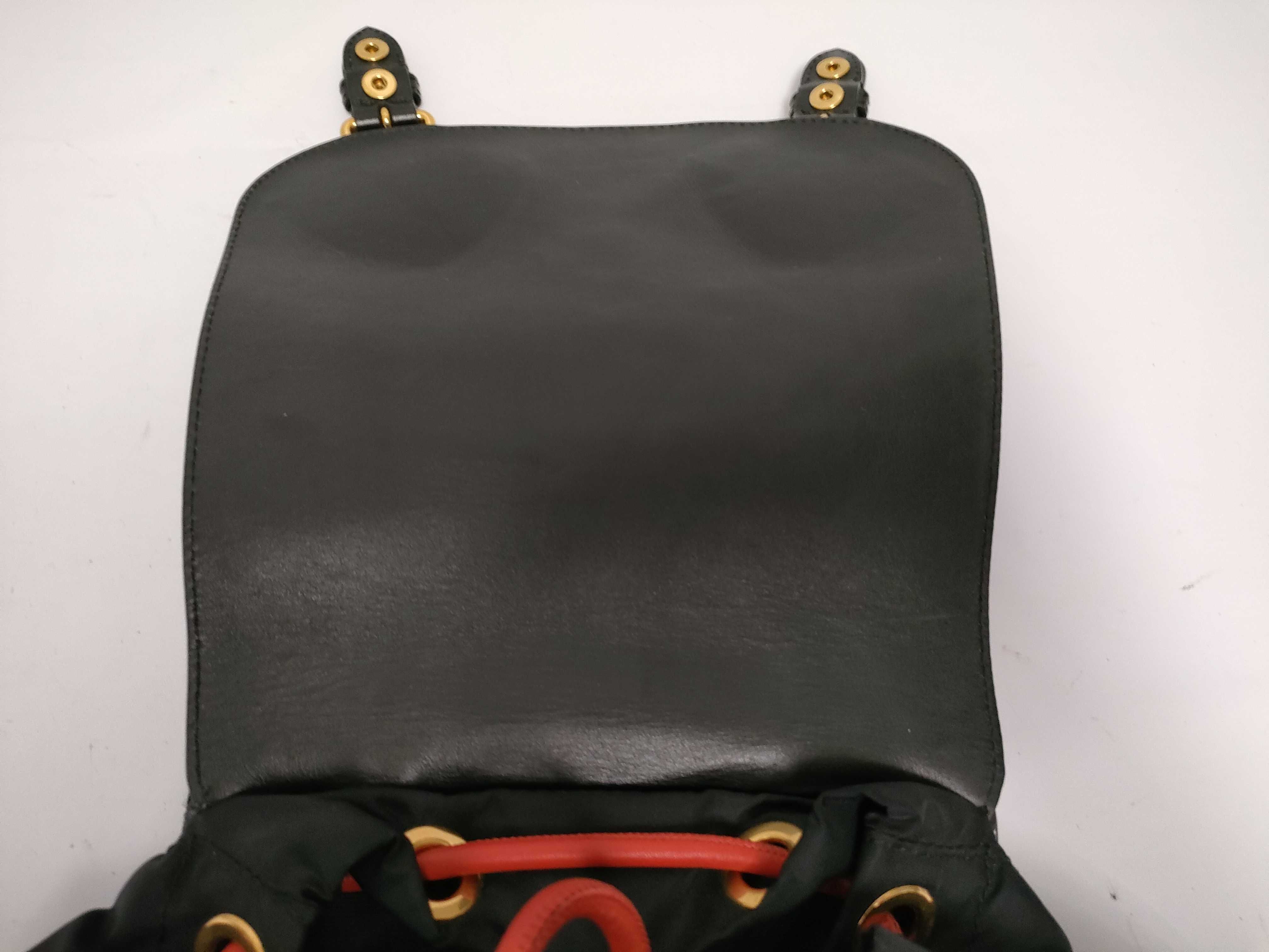 Studded Leather x Nylon Quilted Backpack with Gold Hardware, Black — view 9
