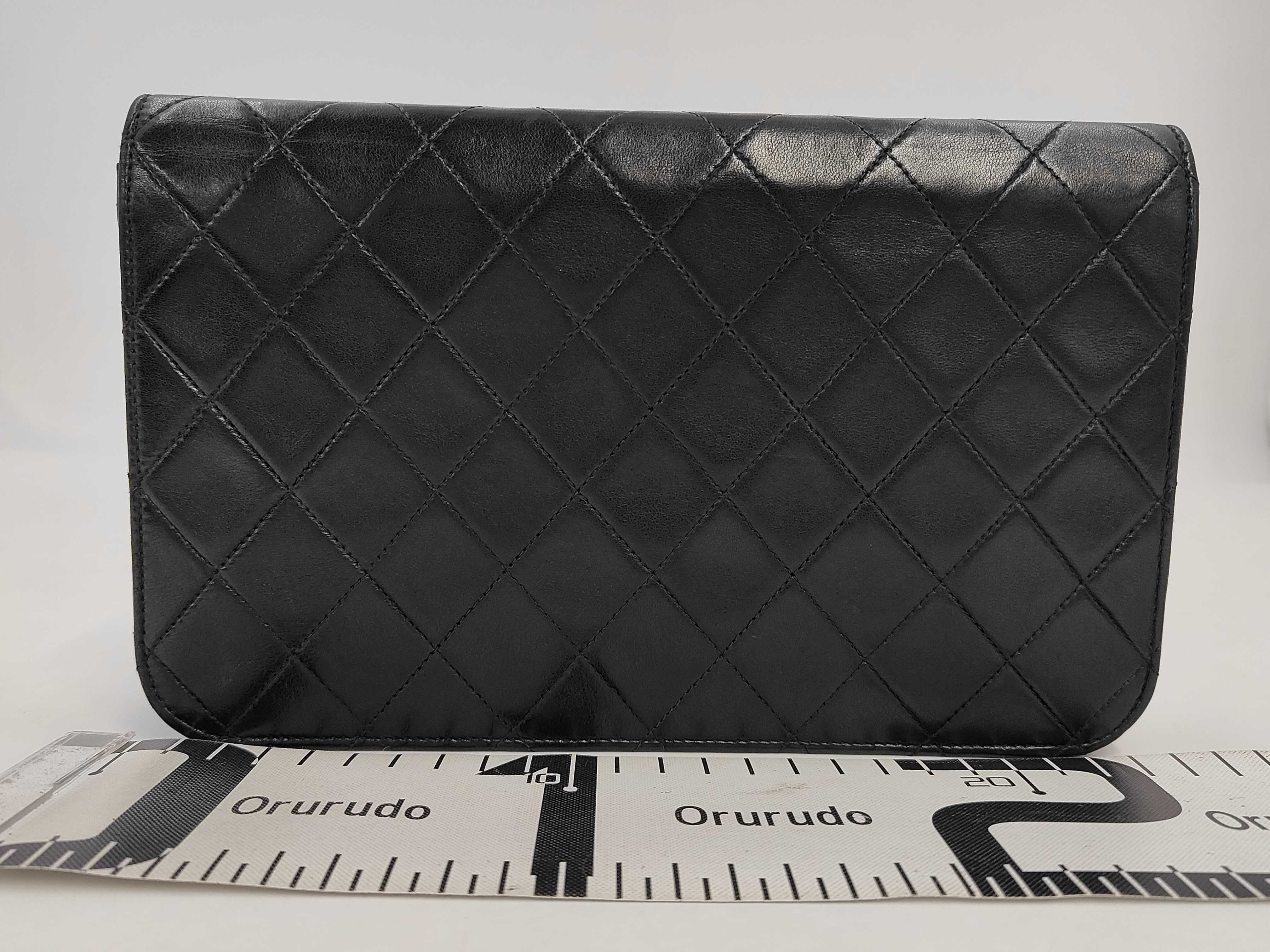 Matelassé Full Flap Push Shoulder Bag, Black — view 2