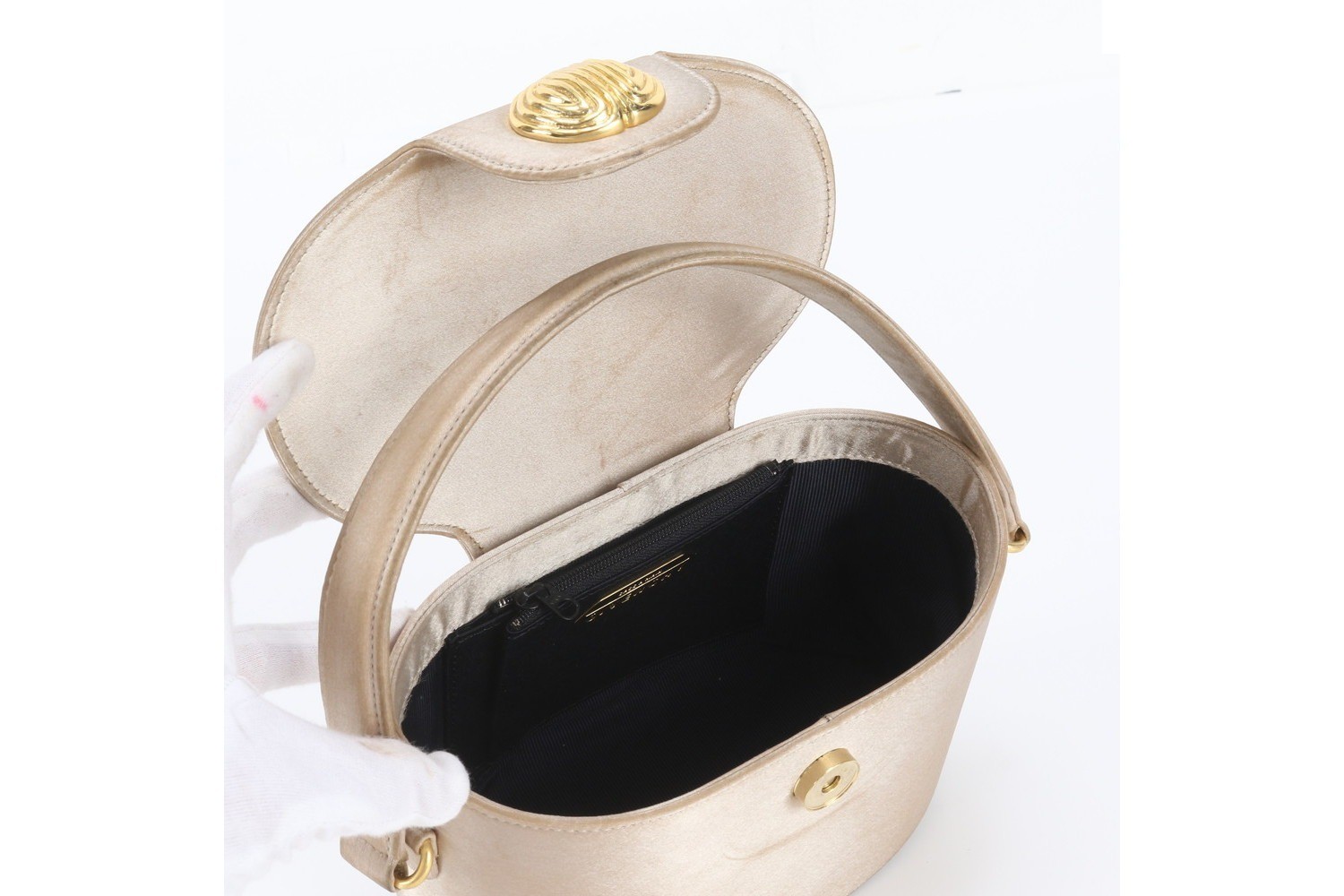 Vanity bag, handbag, tote bag, pouch, gold — view 7