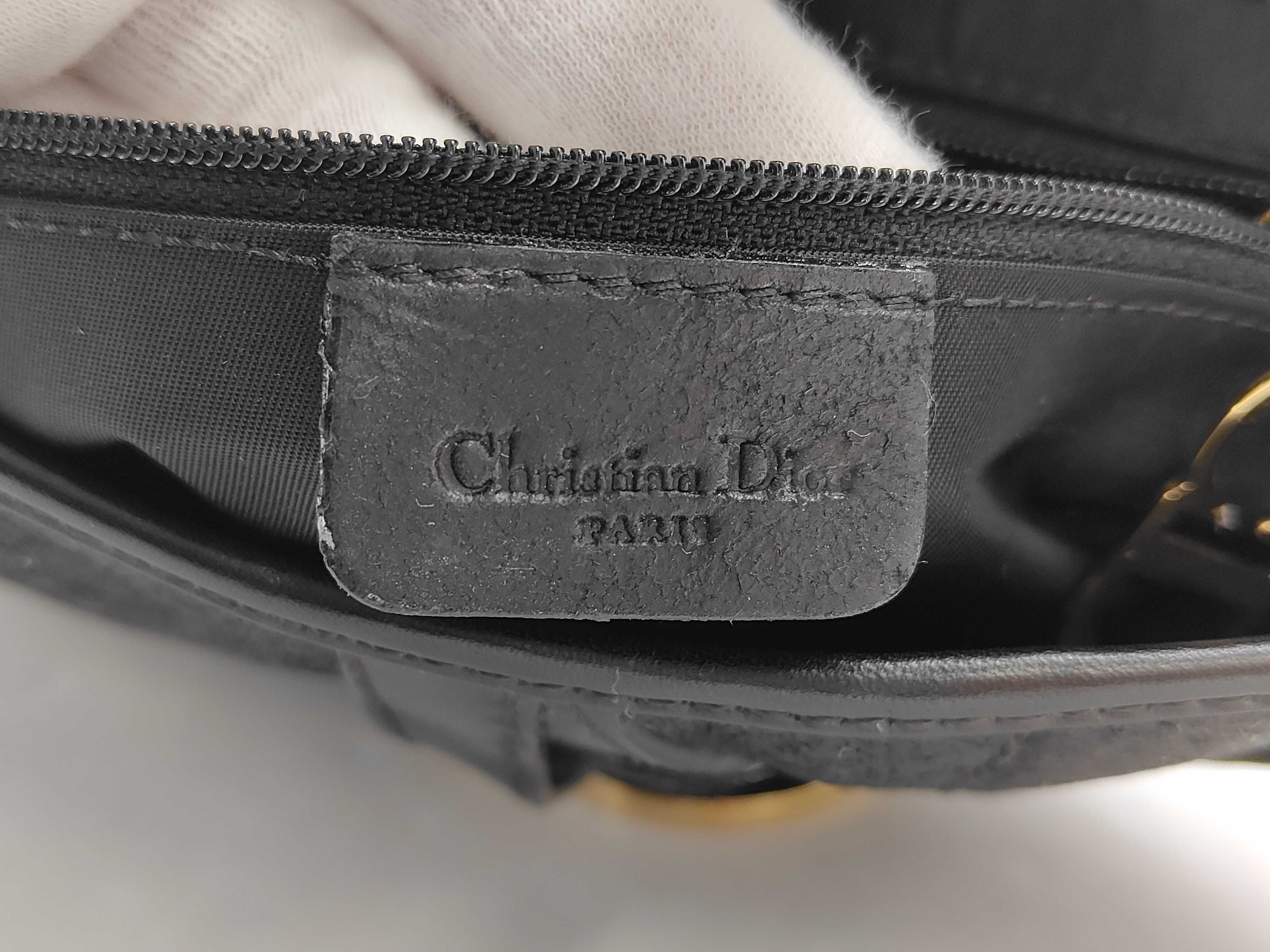 Saddle Bag Leather Black Gold Shoulder Bag — view 11