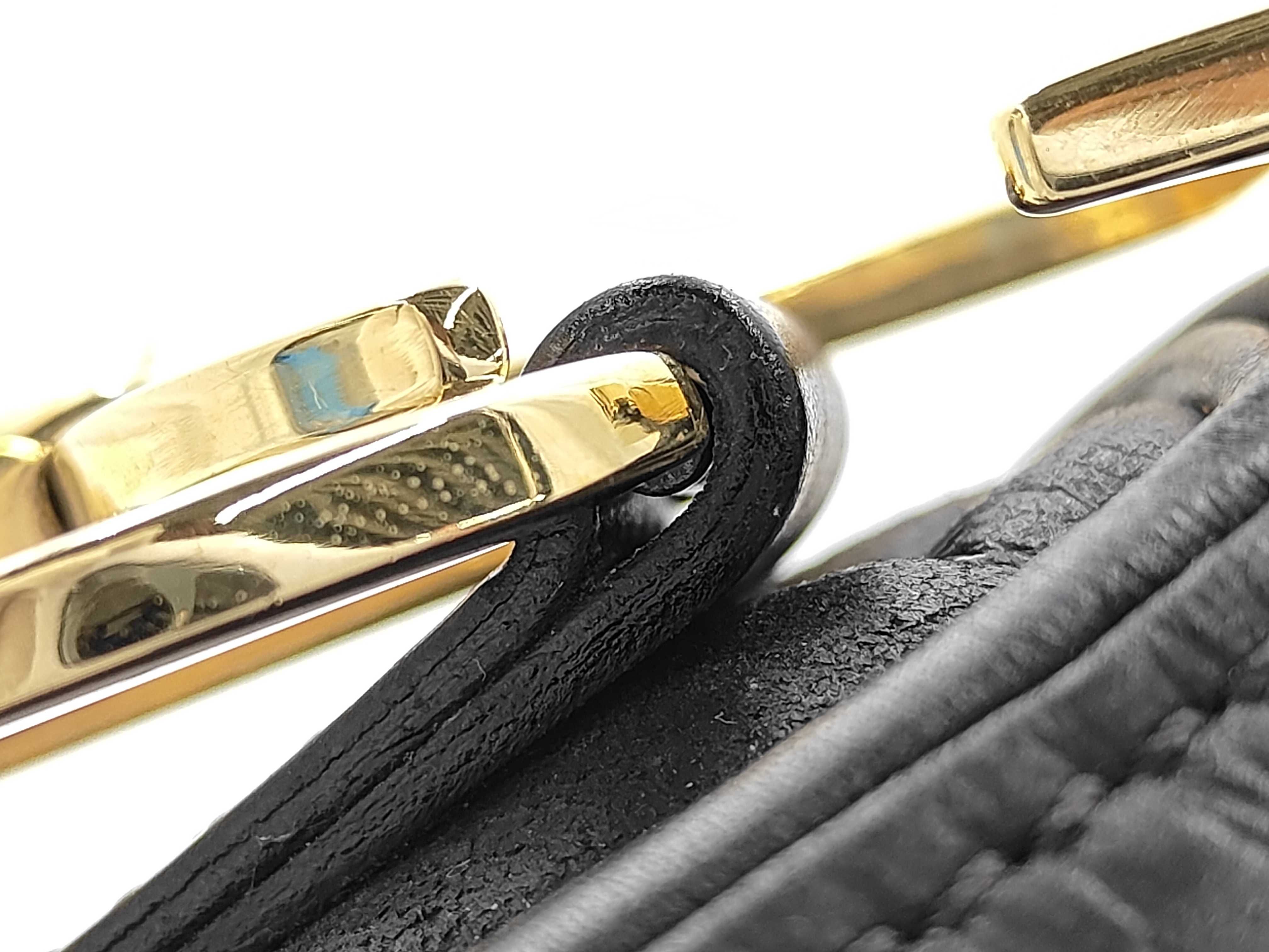 Saddle Bag Leather Black Gold Shoulder Bag — view 5