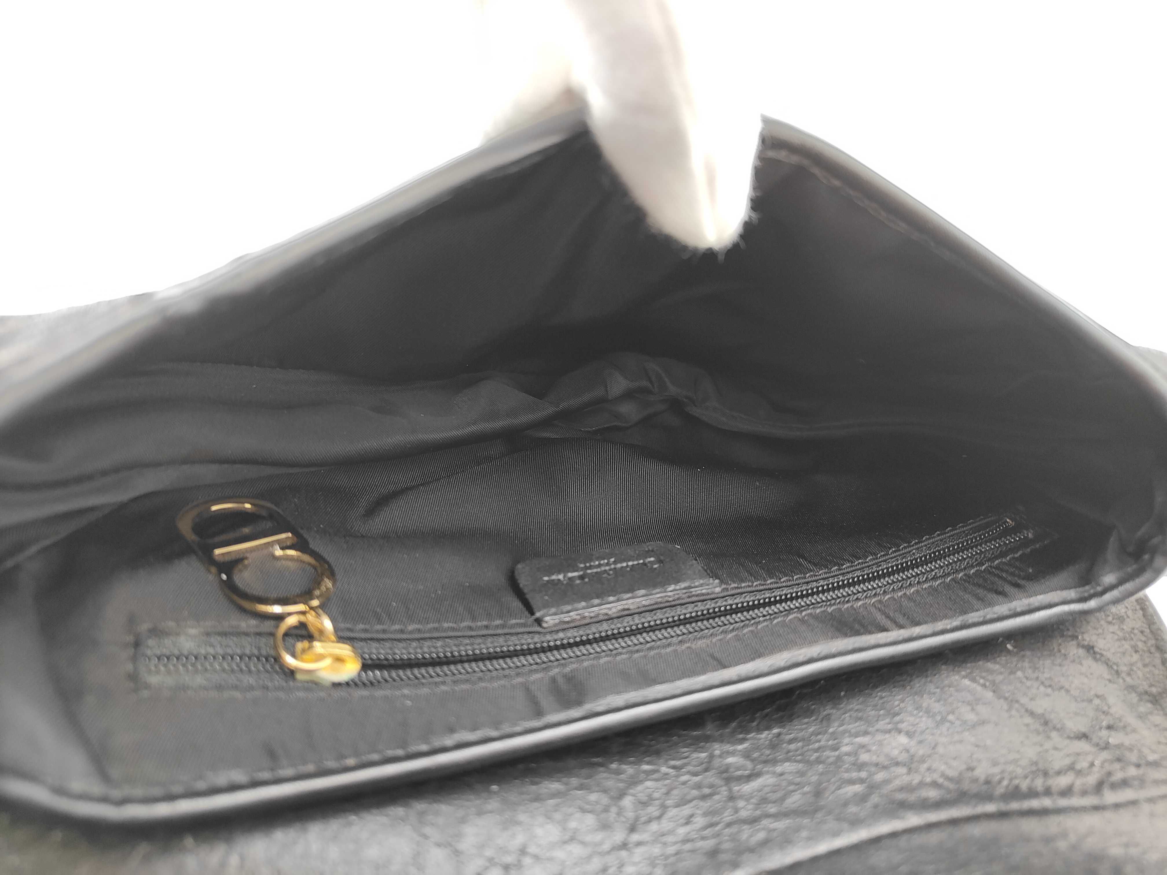 Saddle Bag Leather Black Gold Shoulder Bag — view 9
