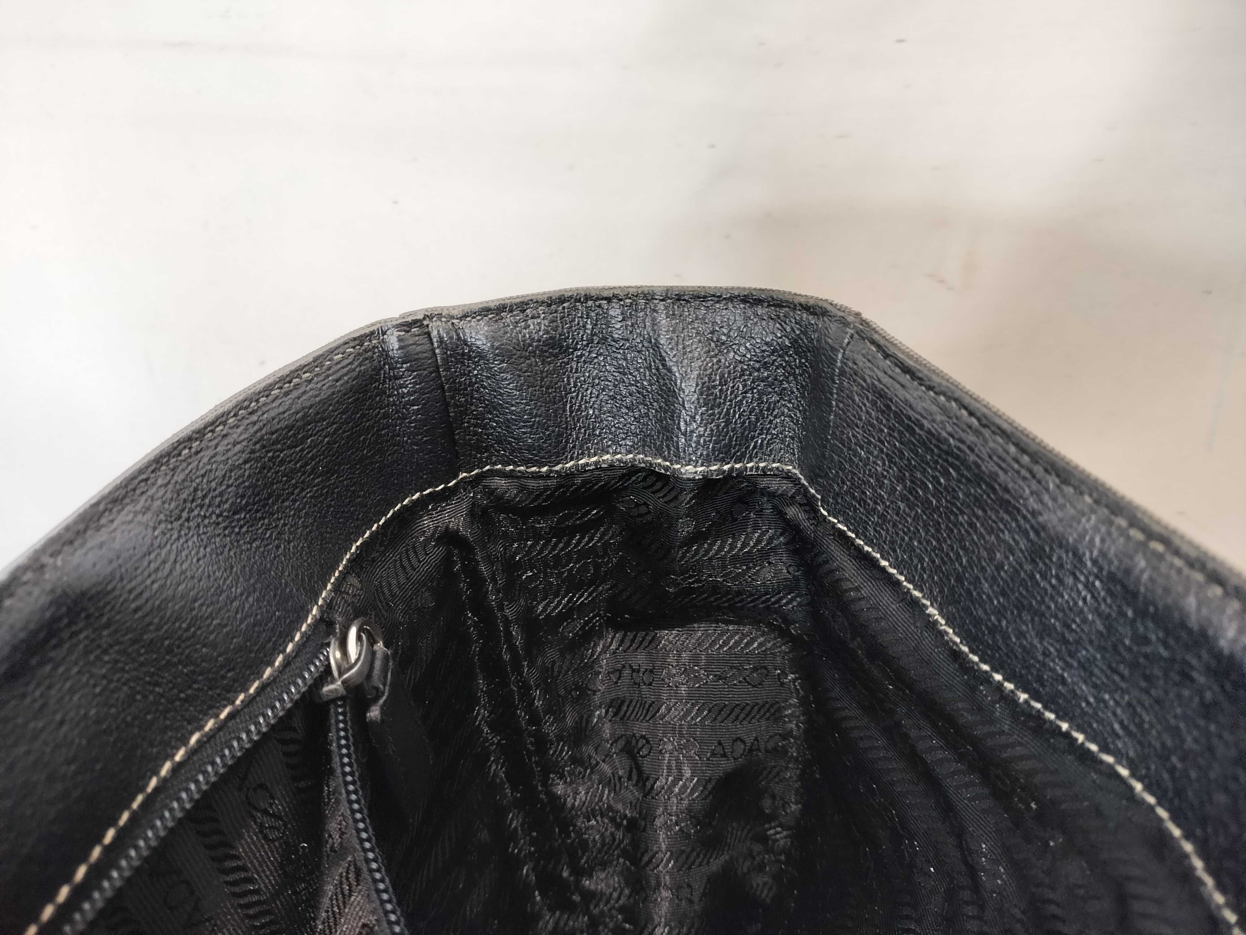 Canvas Triangle Logo Leather Handbag — view 12