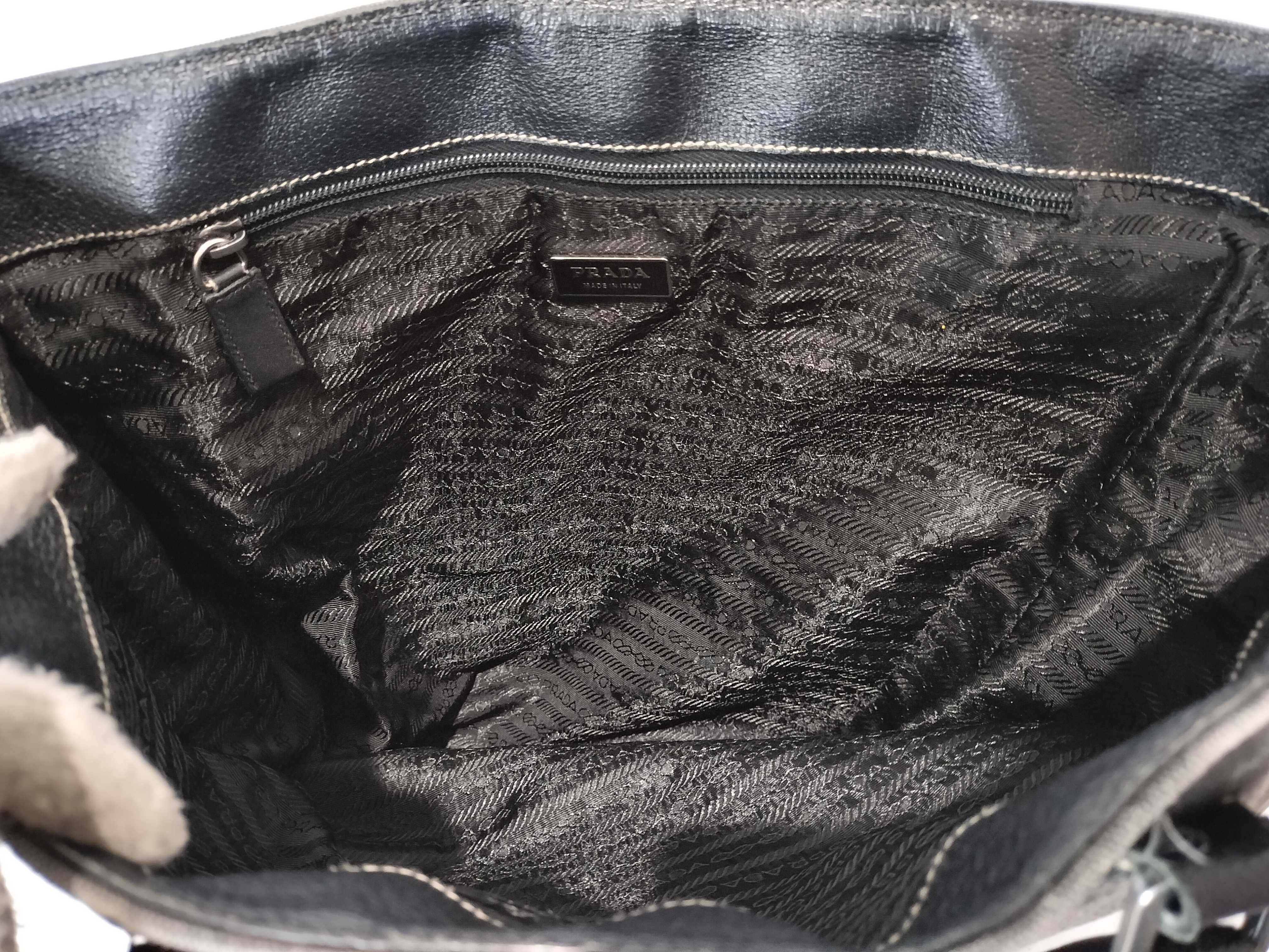 Canvas Triangle Logo Leather Handbag — view 9