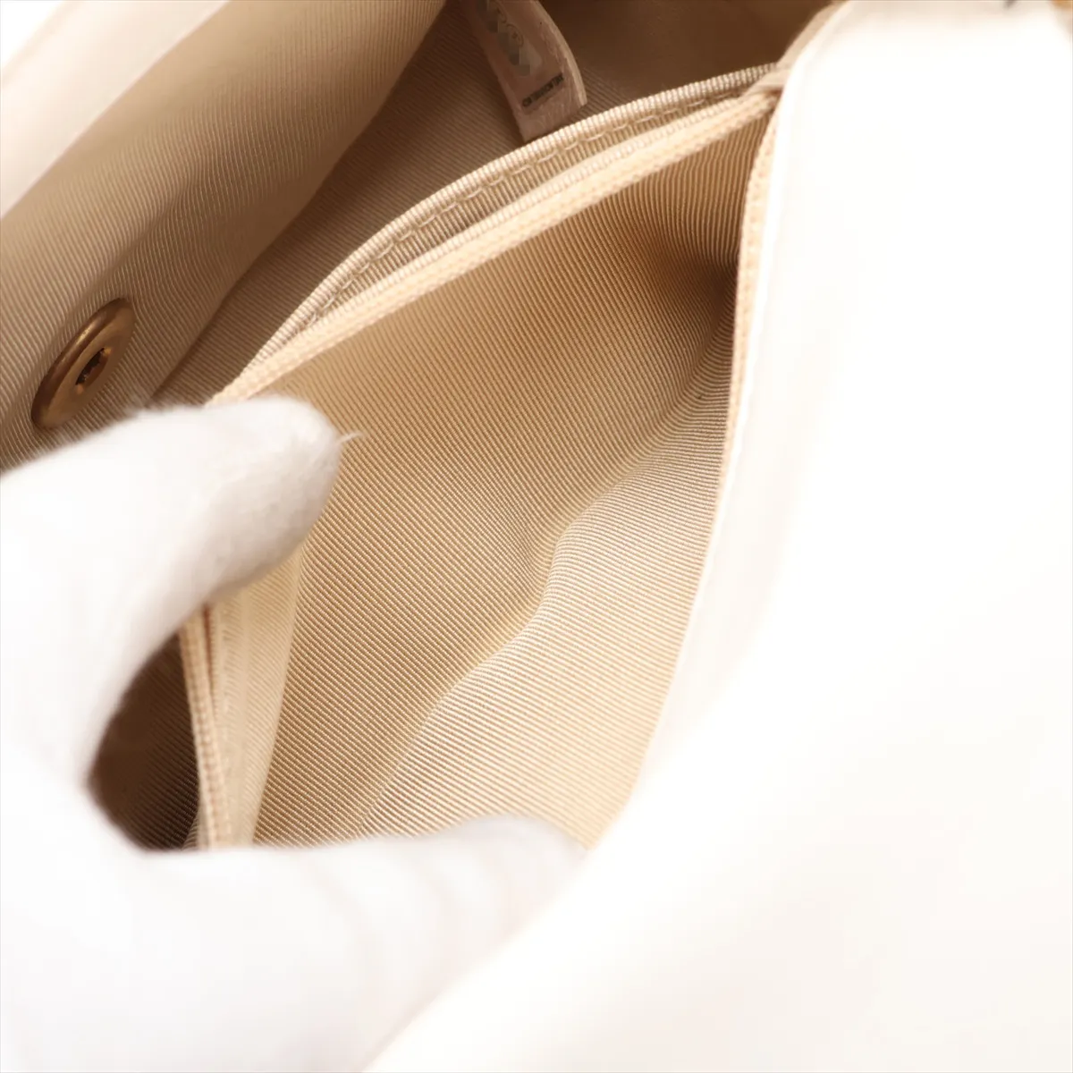 Matelassé Lambskin Single Flap Single Chain Bag, White with Gold Hardware, 30607958 (Serial Number in the 30s), AS2203 — view 8