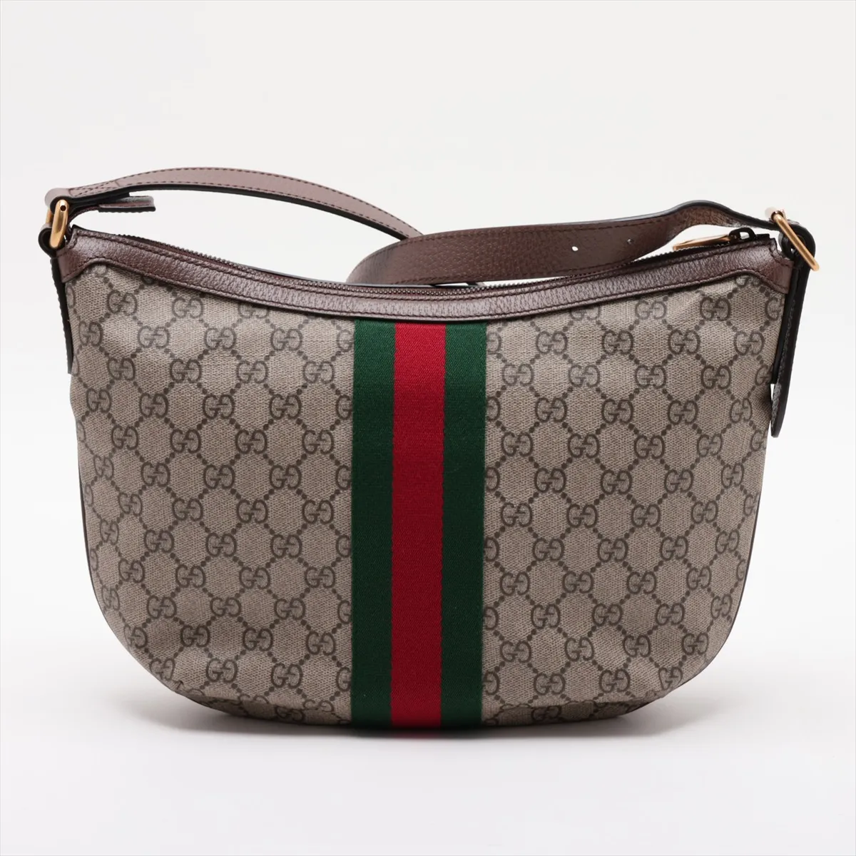 GG Supreme Ophidia 598125 PVC x Leather Shoulder Bag Beige x Brown — view 2