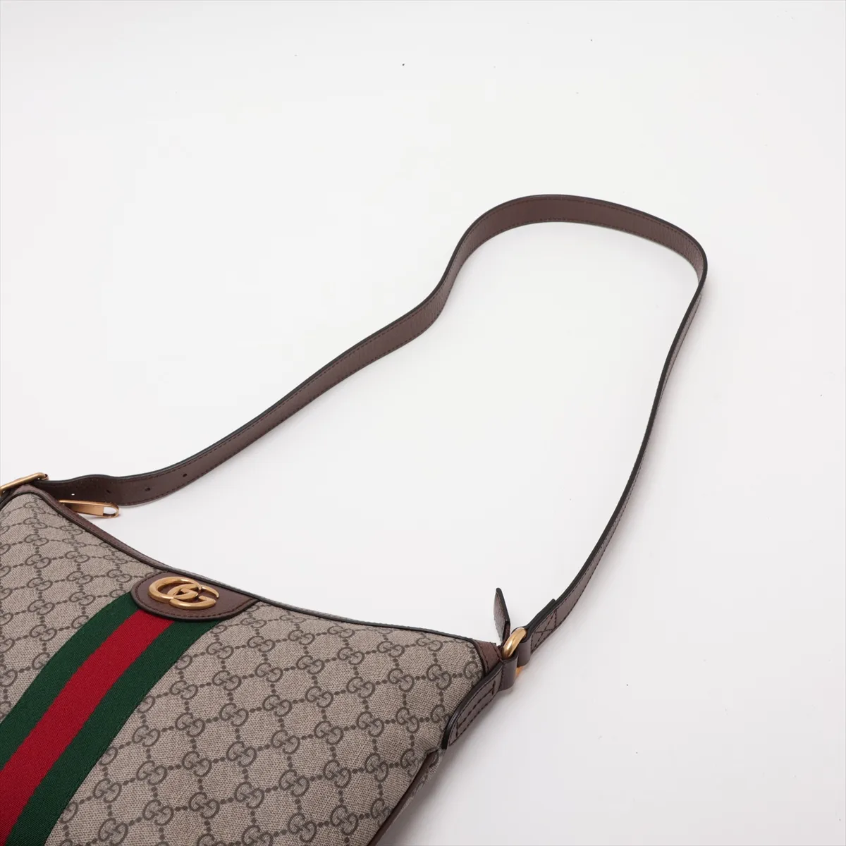 GG Supreme Ophidia 598125 PVC x Leather Shoulder Bag Beige x Brown — view 5