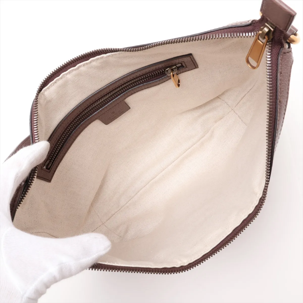 GG Supreme Ophidia 598125 PVC x Leather Shoulder Bag Beige x Brown — view 6