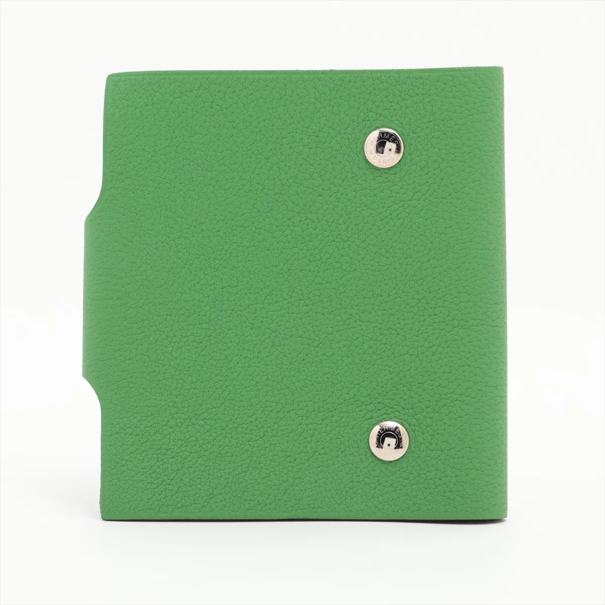 Ulysses Mini Togo Notebook Cover, Green, Silver Hardware, W: 2024 — view 2