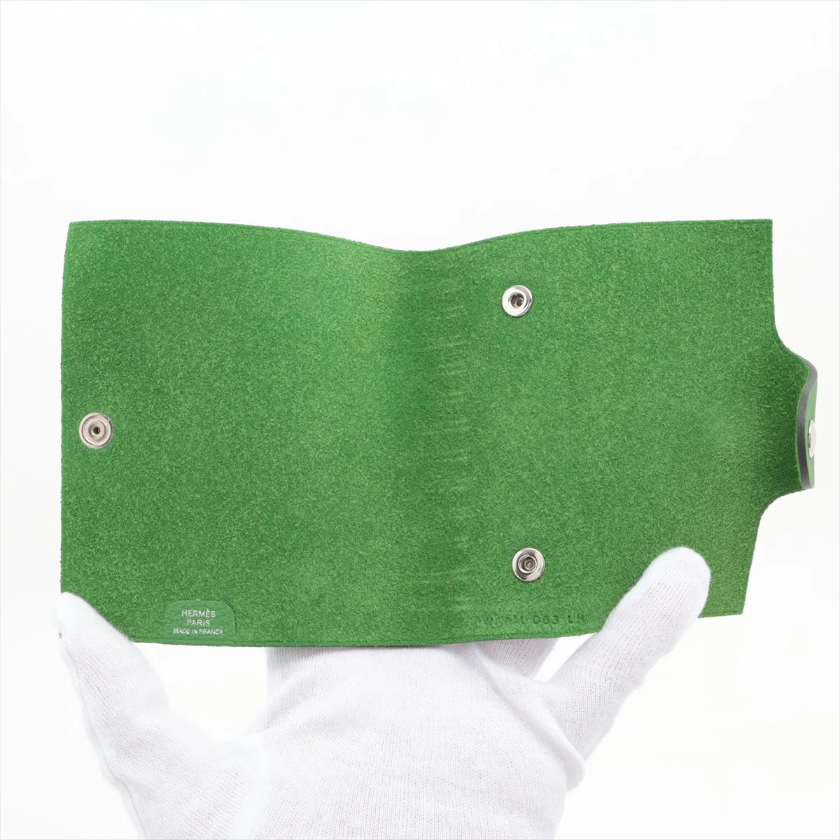 Ulysses Mini Togo Notebook Cover, Green, Silver Hardware, W: 2024 — view 3