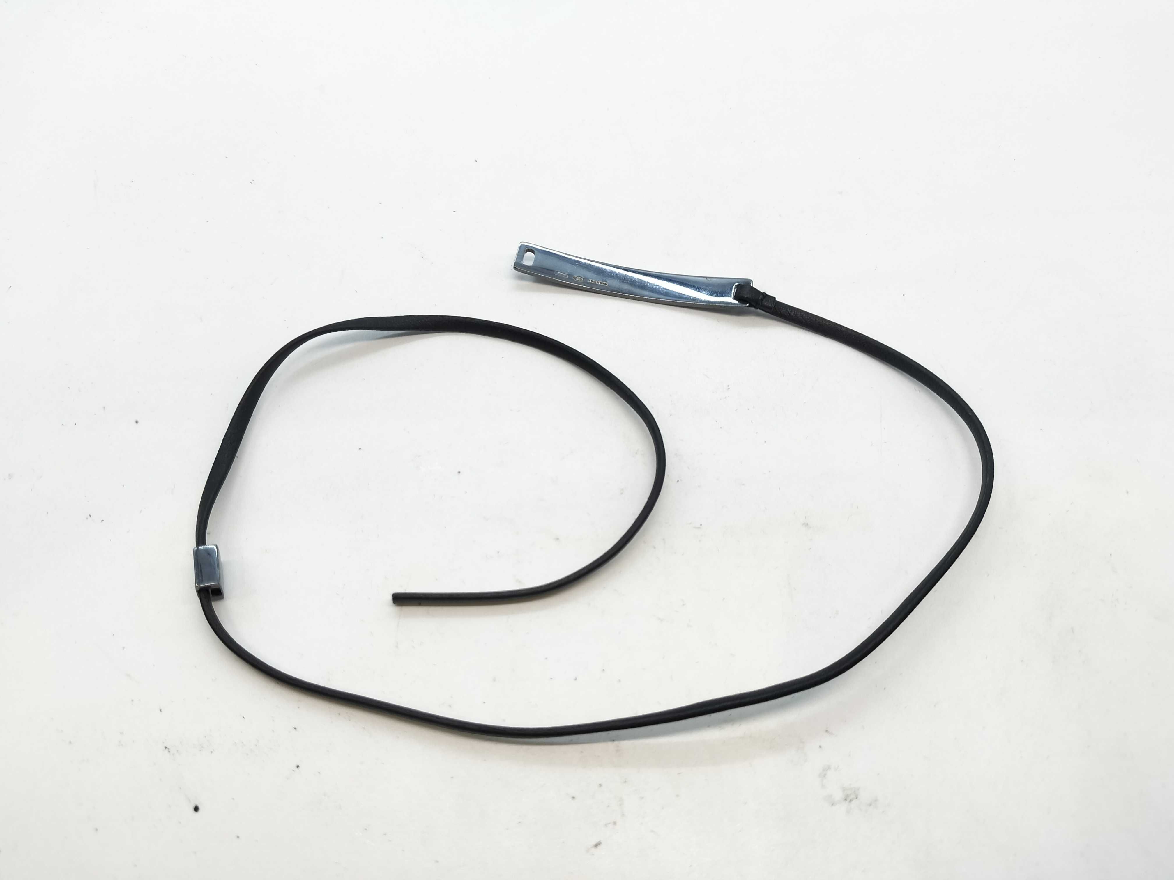 Leather Choker Silver Necklace — view 3